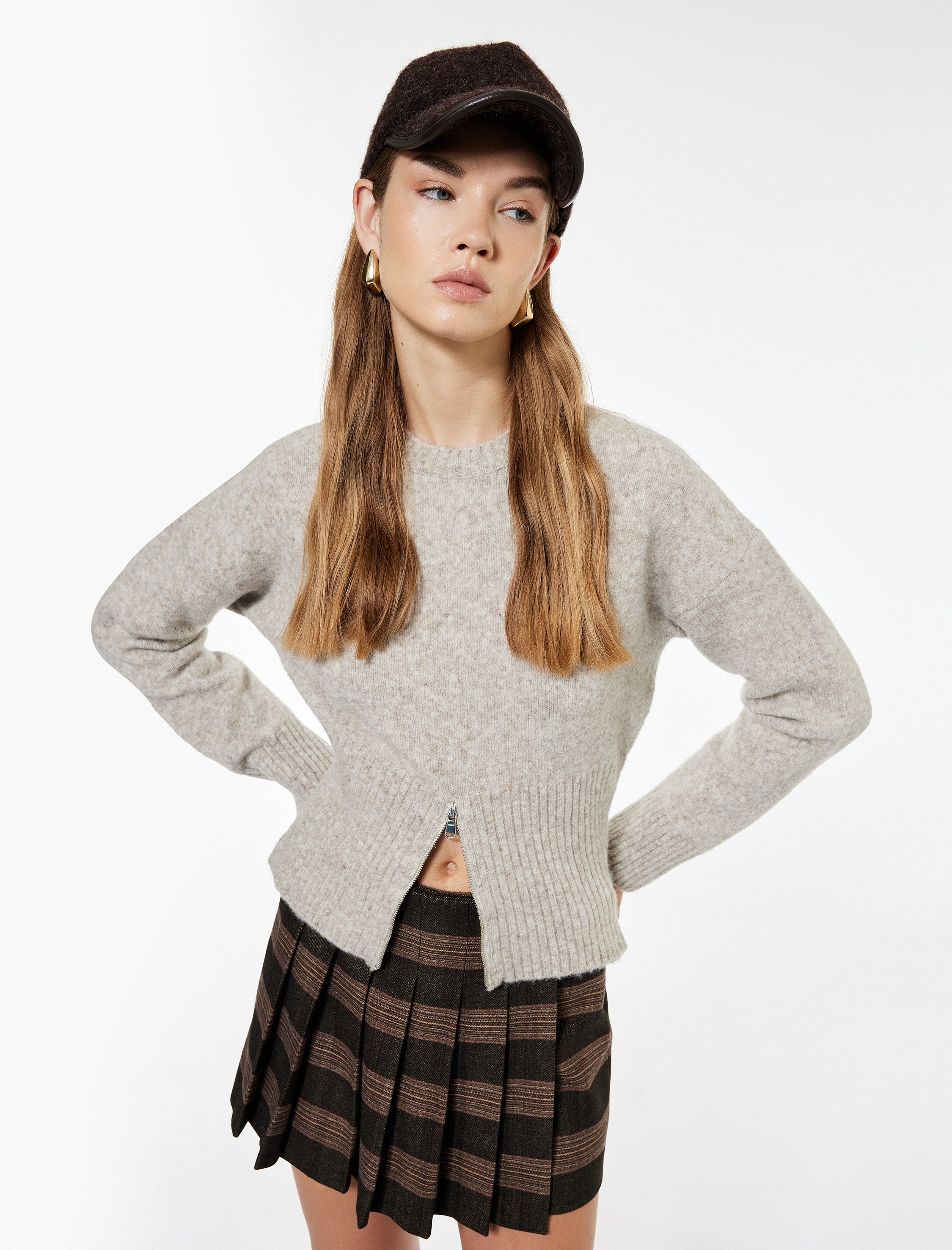   Koton X Sima Tarkan - Fermuarlı Detaylı Bisiklet Yaka Uzun Kollu Triko Kazak