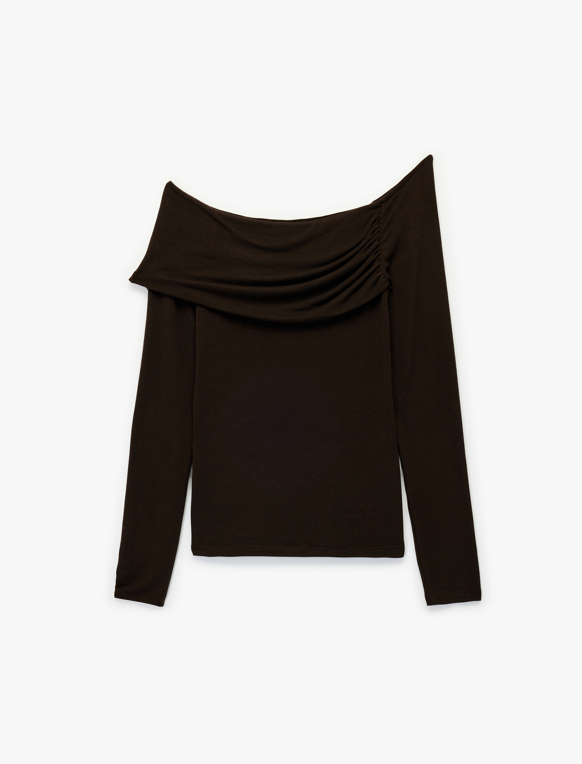 Koton X Sima Tarkan - Drape Detaylı Uzun Kollu Omzu Açık Bluz