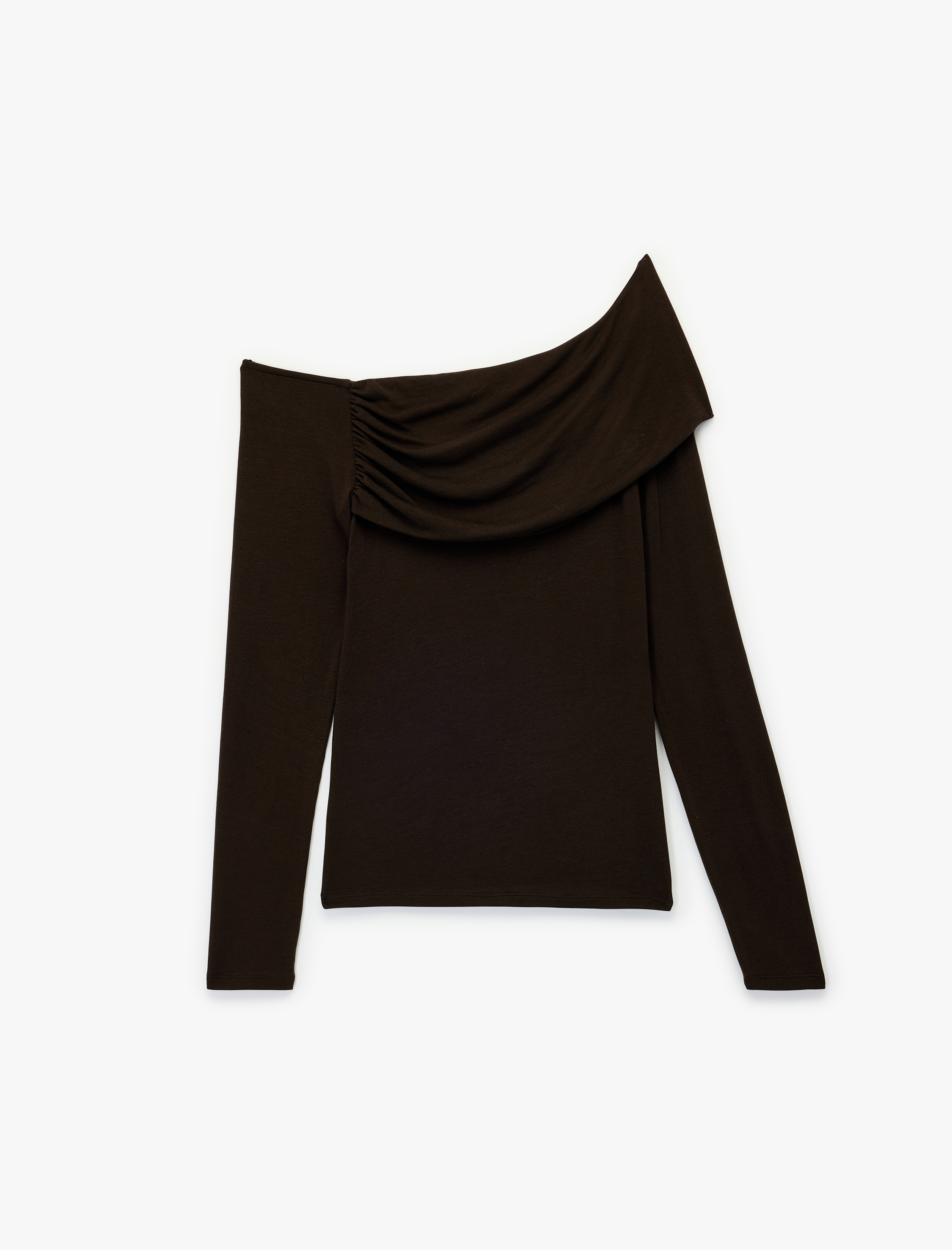 Koton X Sima Tarkan - Drape Detaylı Uzun Kollu Omzu Açık Bluz