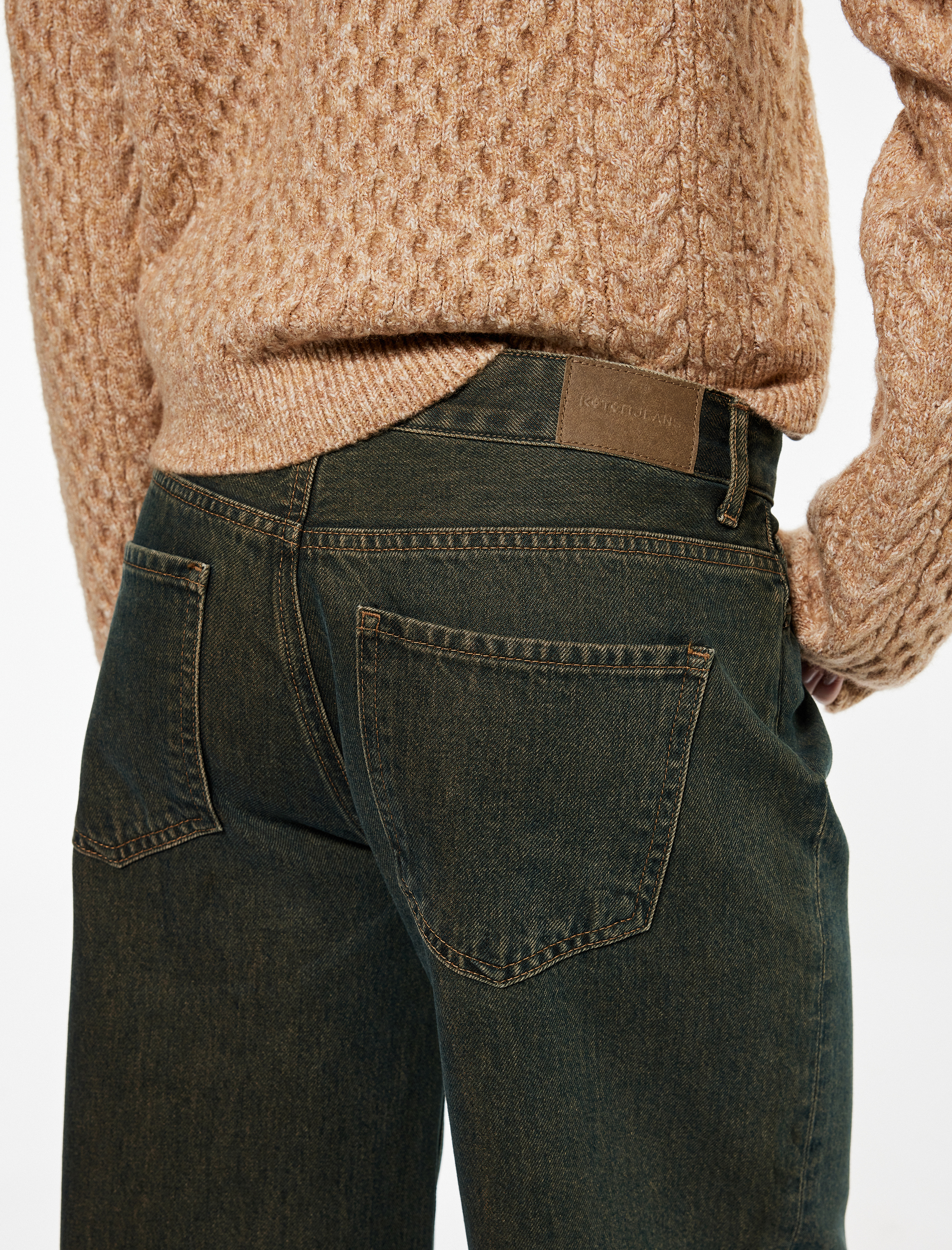Koton X Sima Tarkan - Pamuklu Geniş Paça Yıkamalı Bol Kalıp Jean Pantolon - Loose Straight Fit Jean