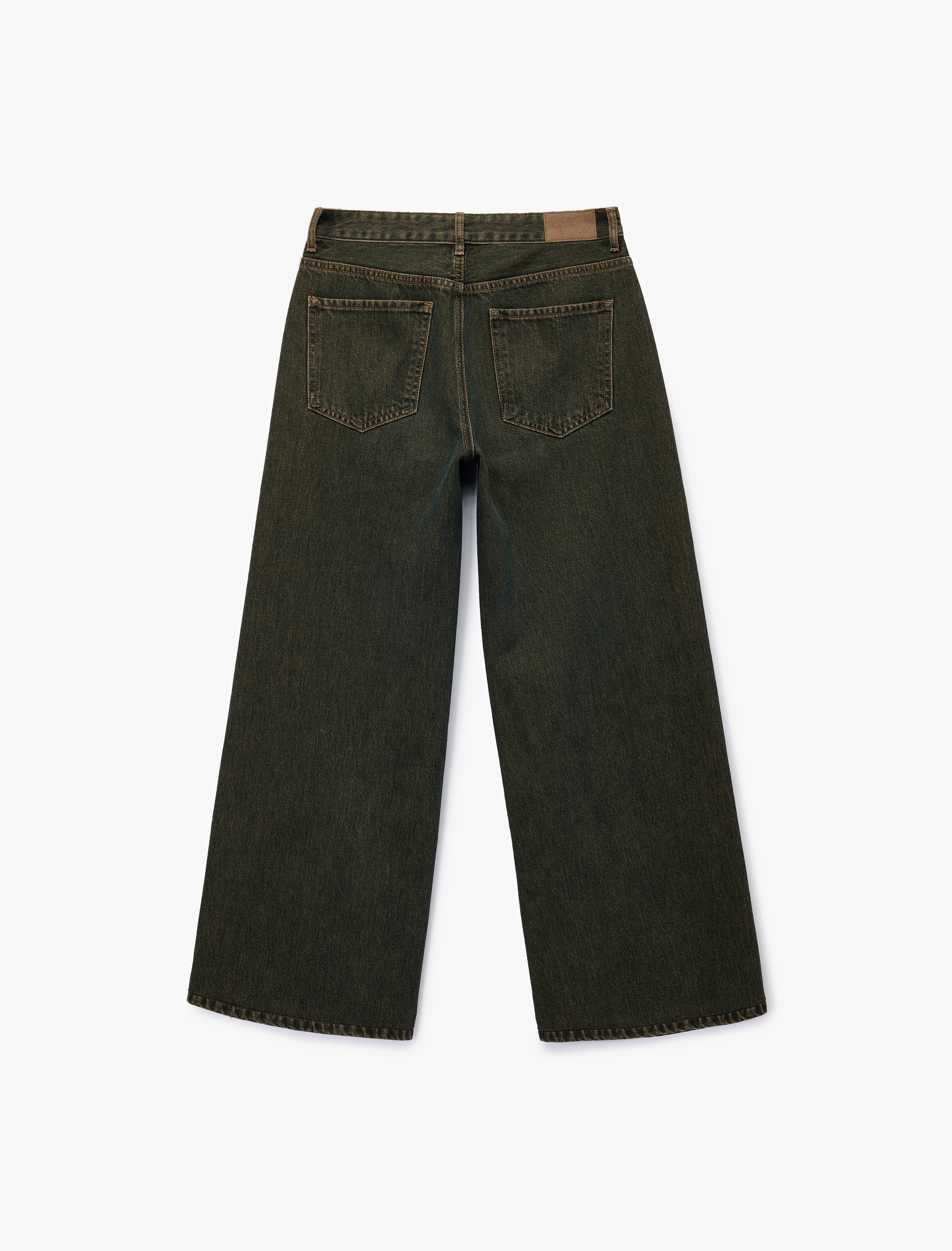 Koton X Sima Tarkan - Pamuklu Geniş Paça Yıkamalı Bol Kalıp Jean Pantolon - Loose Straight Fit Jean