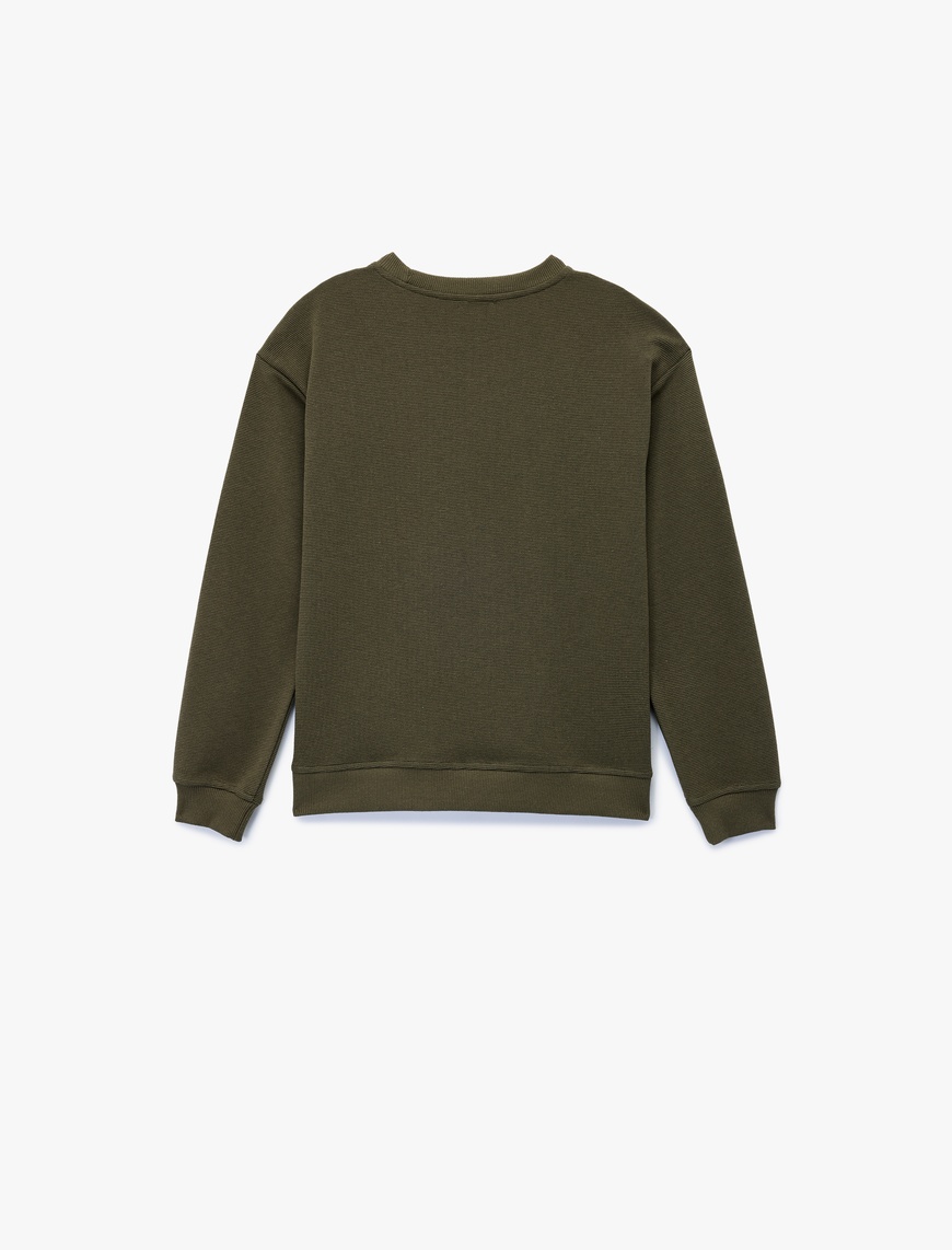  Erkek Çocuk Uzun Kollu Bisiklet Yaka Şardonlu Basic Sweatshirt