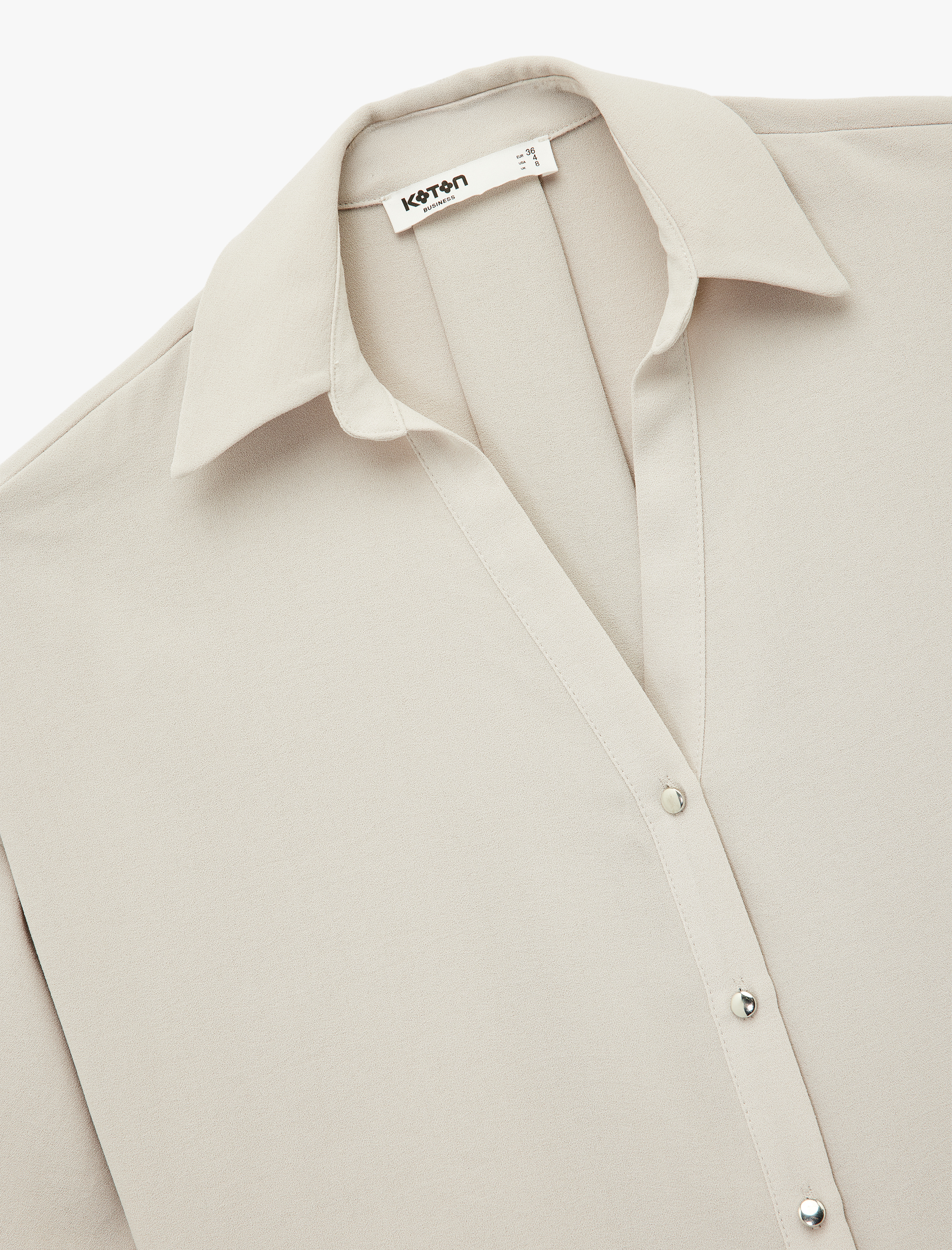   Krep Kumaş 3/4 Kollu Oversize Gömlek