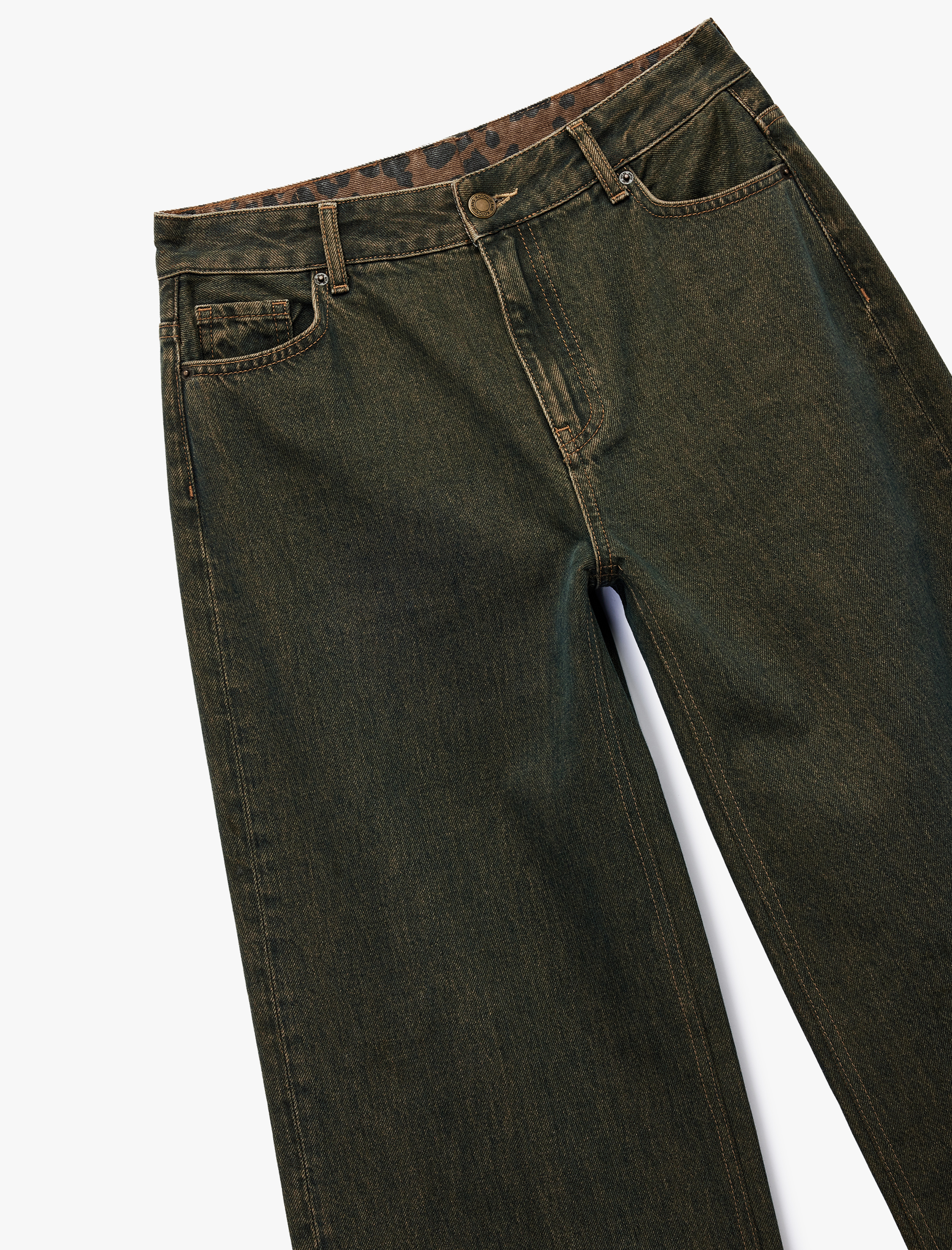 Koton X Sima Tarkan - Pamuklu Geniş Paça Yıkamalı Bol Kalıp Jean Pantolon - Loose Straight Fit Jean