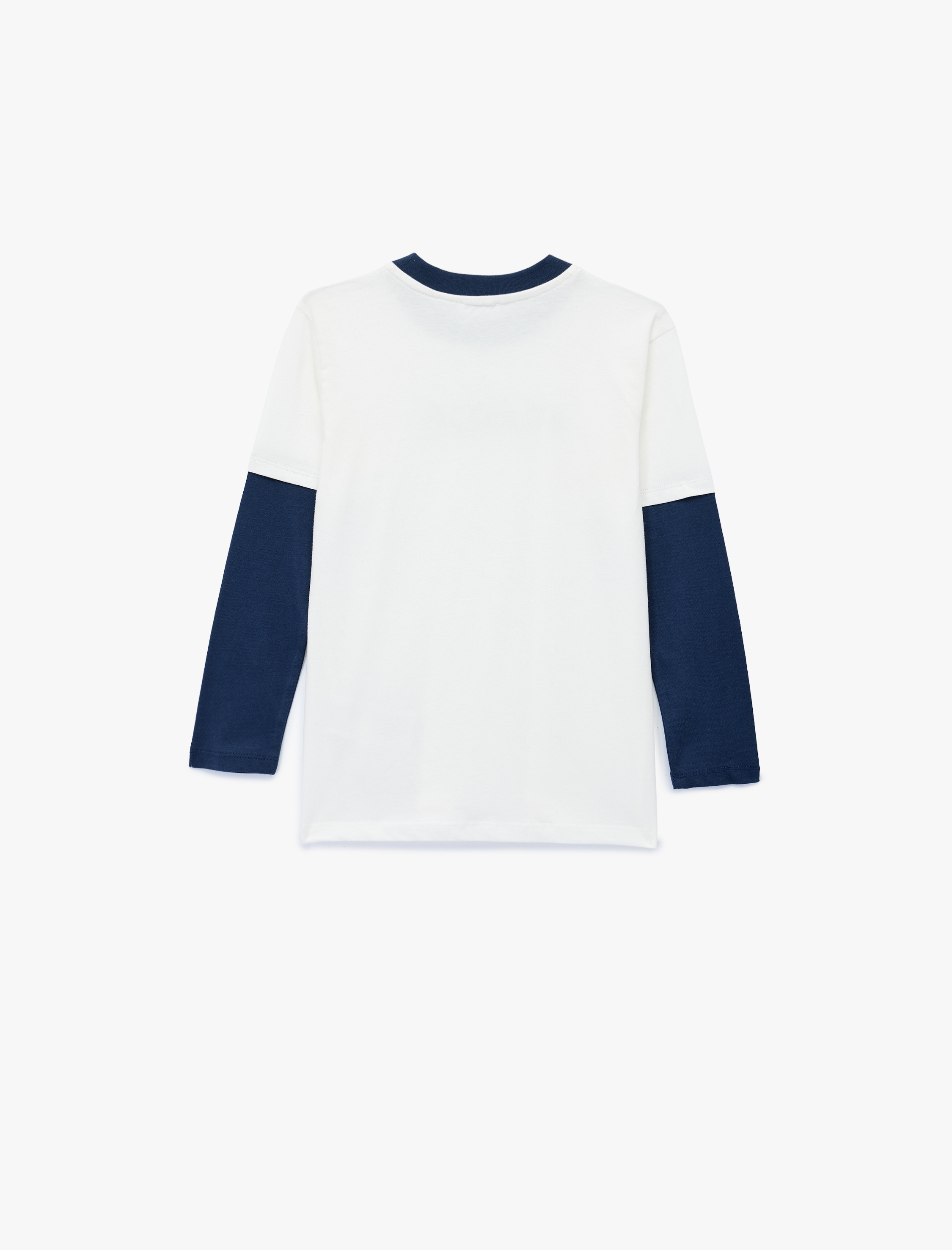  Erkek Çocuk Baskılı Uzun Kollu Bisiklet Yaka Pamuklu Tişört