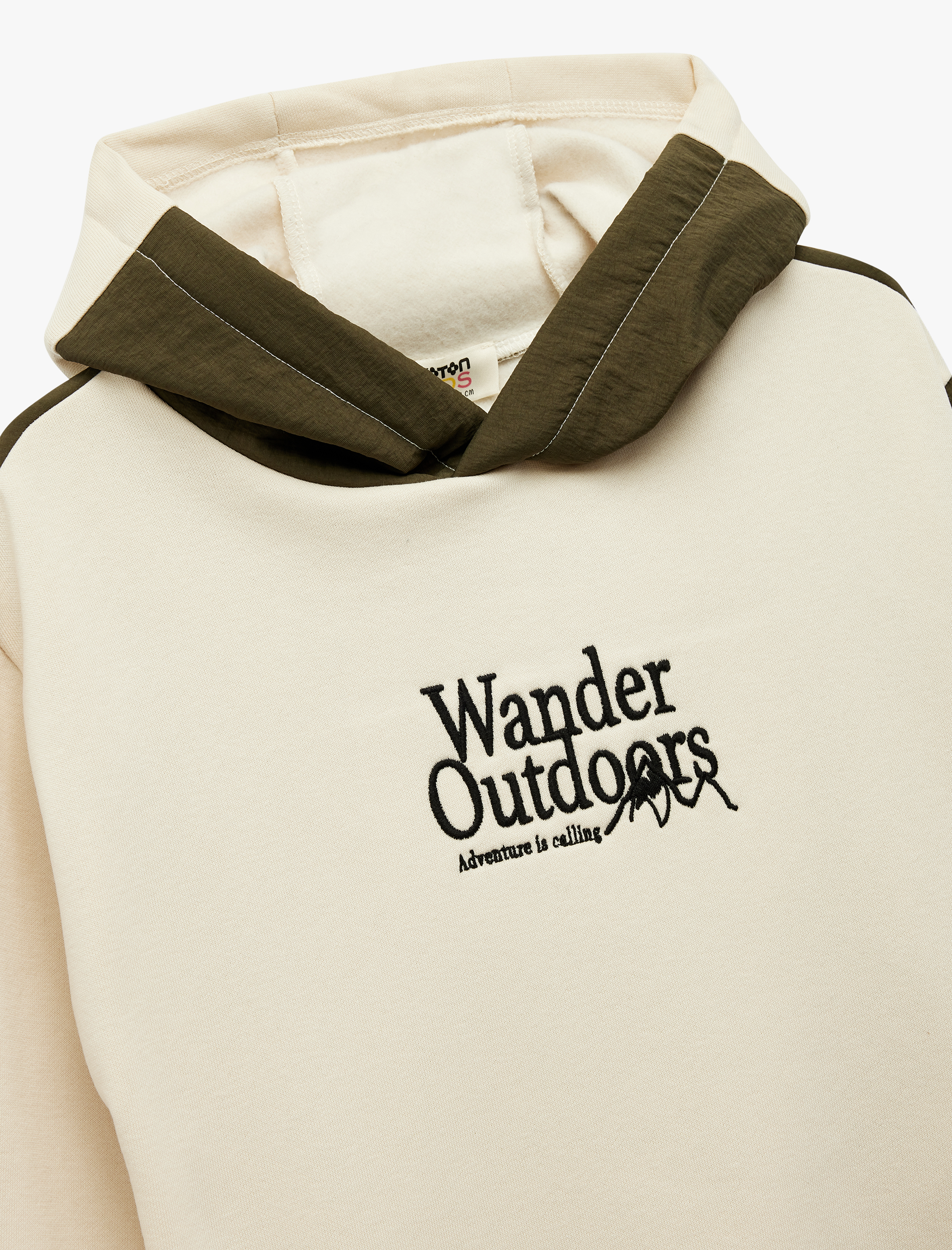  Erkek Çocuk Şardonlu Uzun Kollu Kapşonlu Nakış Detaylı Sweatshirt