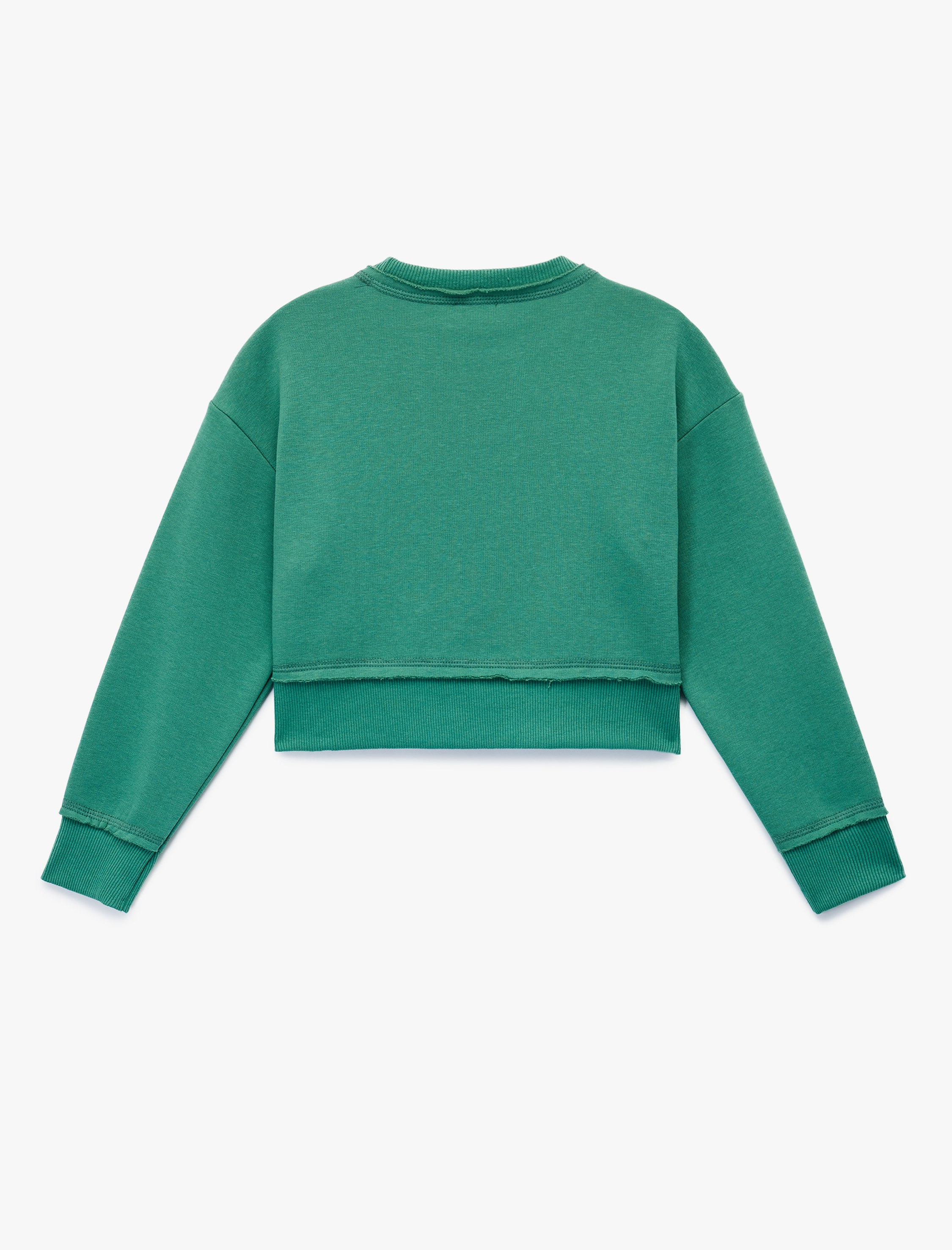  Kız Çocuk Şardonlu Uzun Kollu Bisiklet Yaka Baskılı Sweatshirt