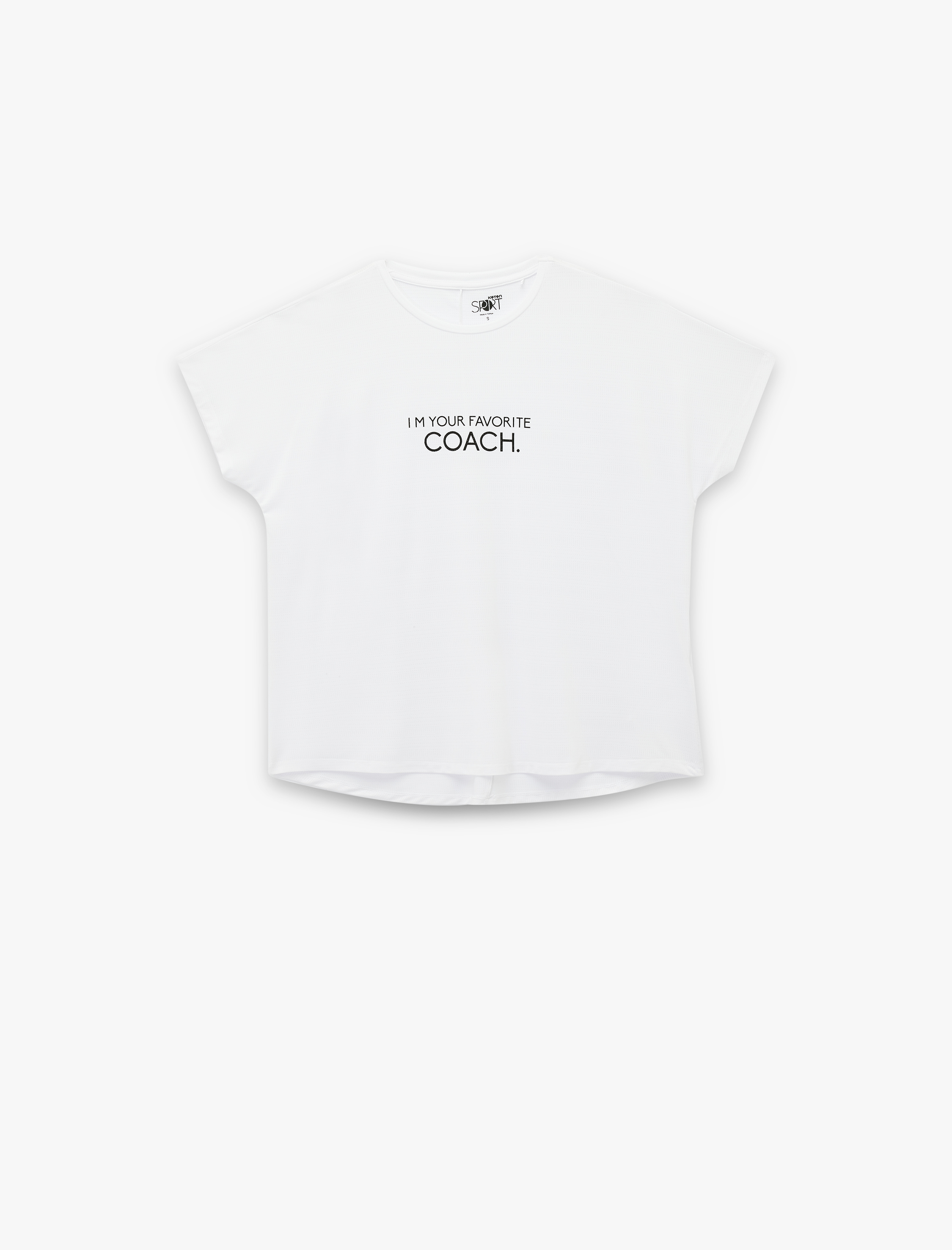   Rahat Kalıp Kısa Kollu Bisiklet Yaka Baskılı Spor Tişört