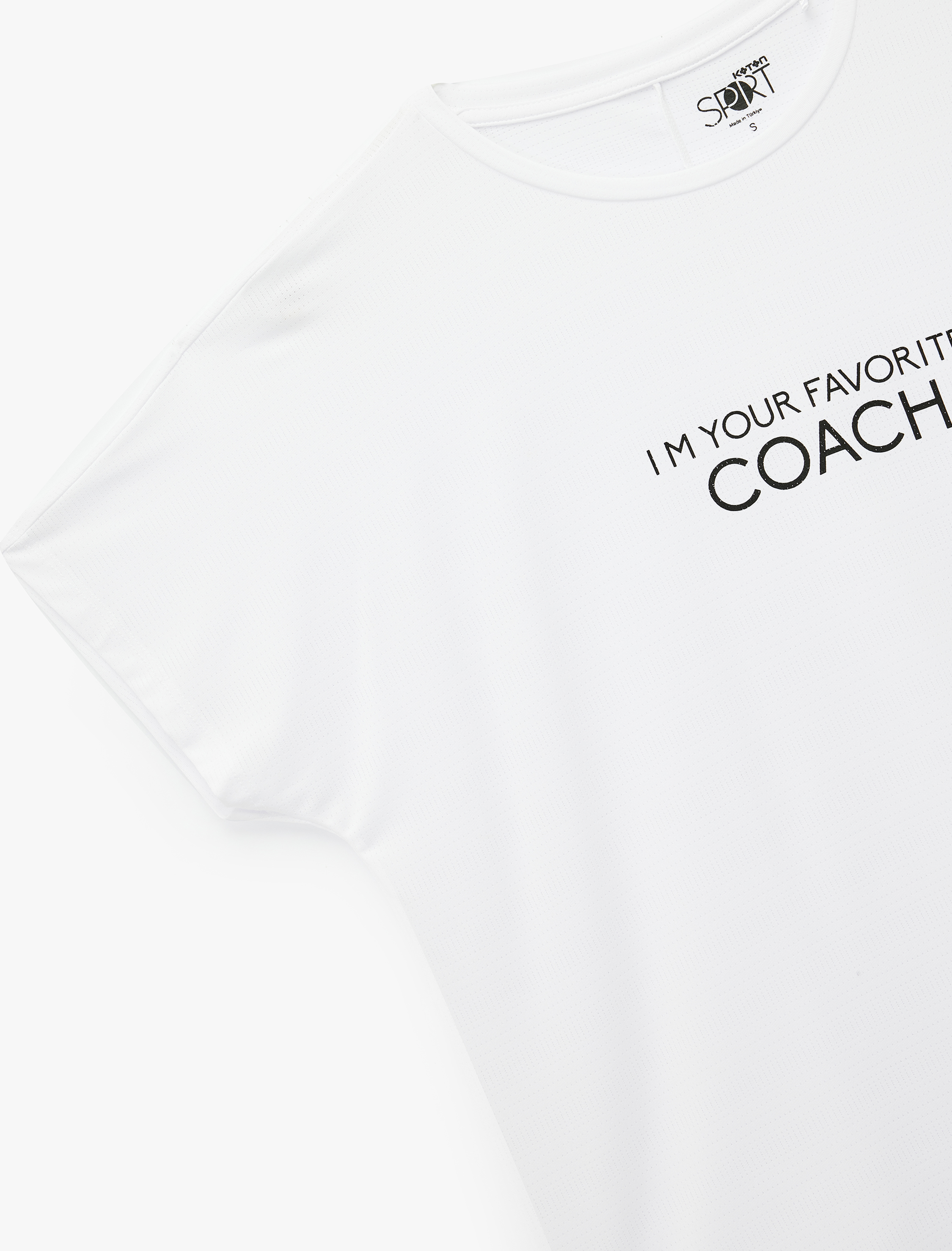   Rahat Kalıp Kısa Kollu Bisiklet Yaka Baskılı Spor Tişört