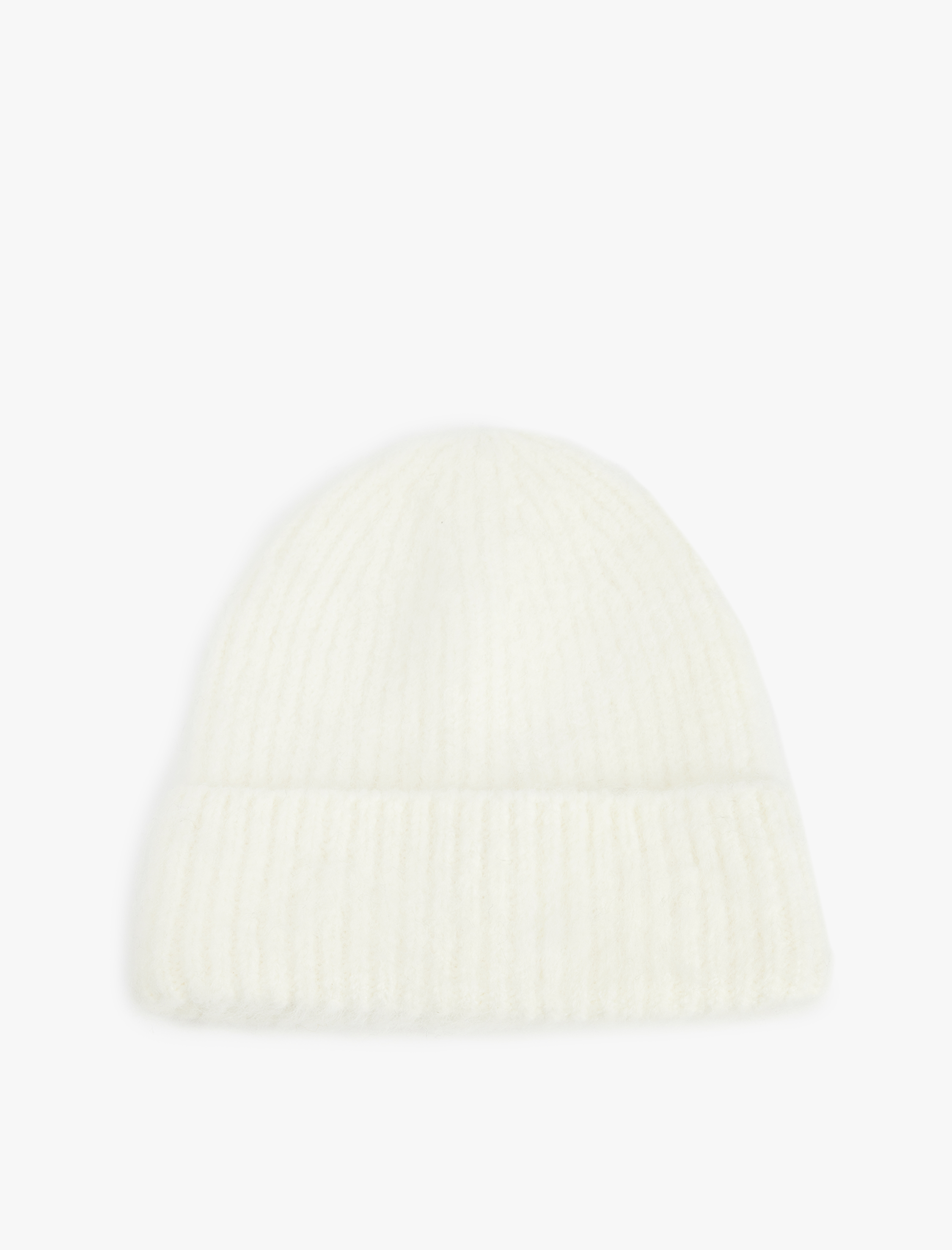  Kadın Yün Karışımlı Katlı Örgü Bere