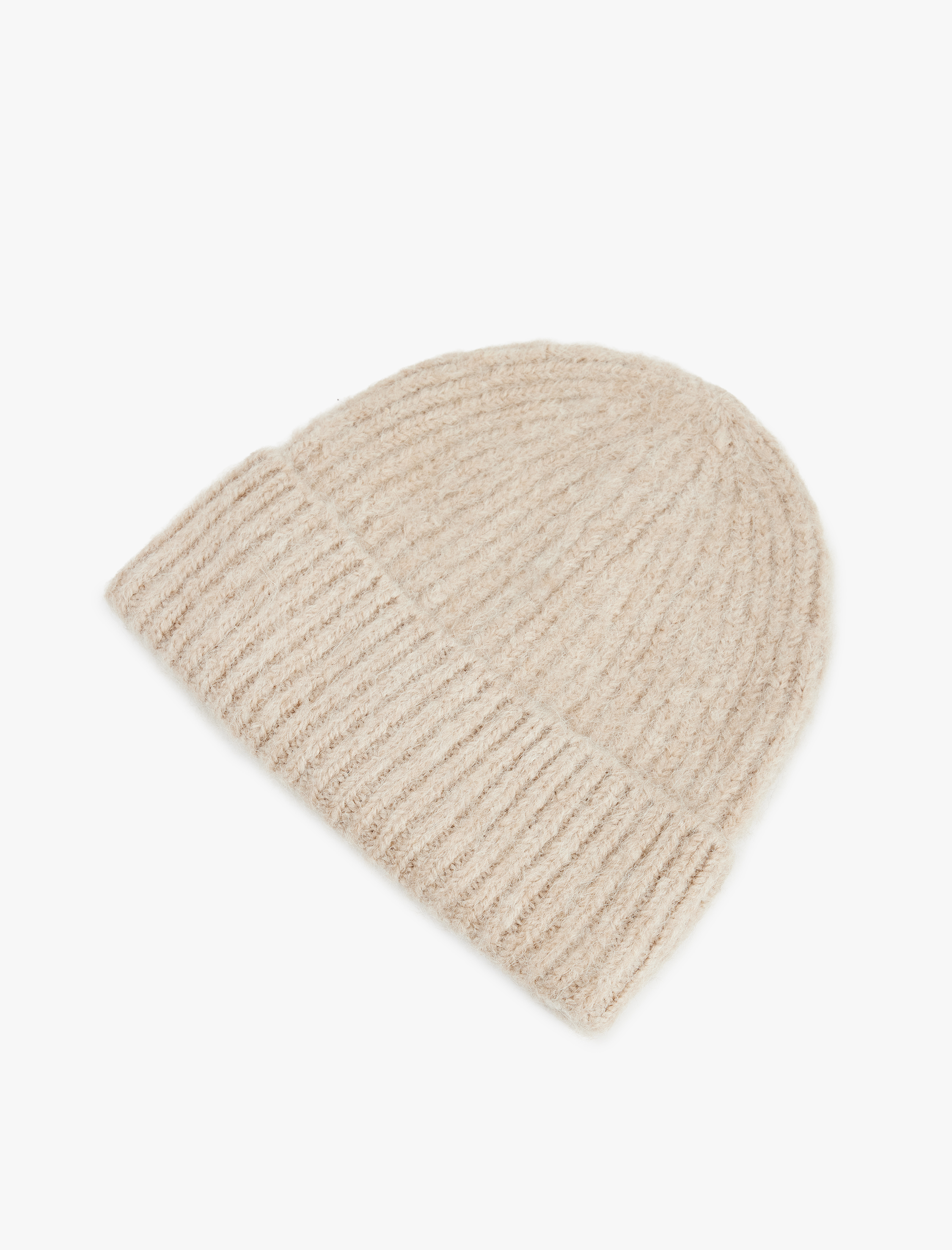  Kadın Yün Karışımlı Katlı Örgü Bere