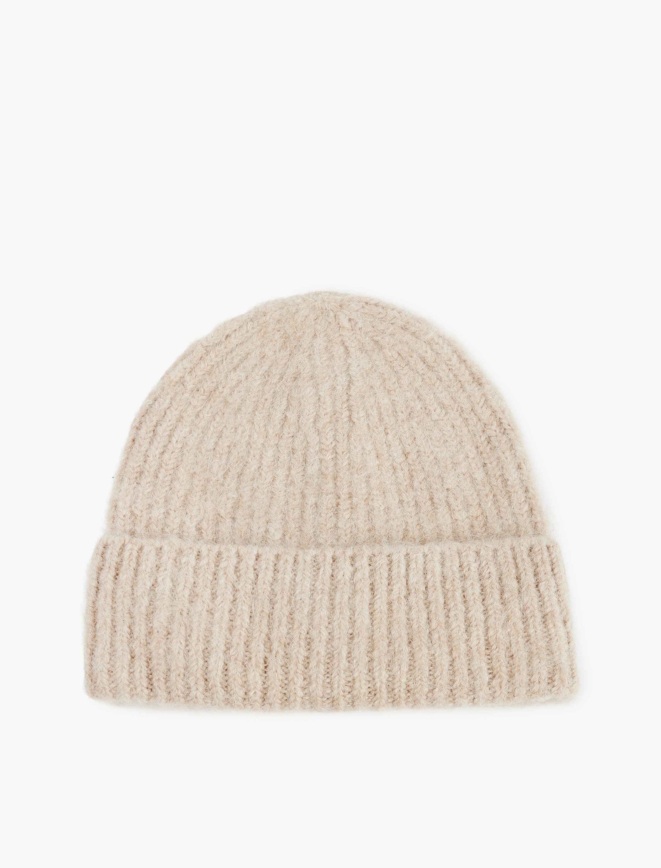  Kadın Yün Karışımlı Katlı Örgü Bere