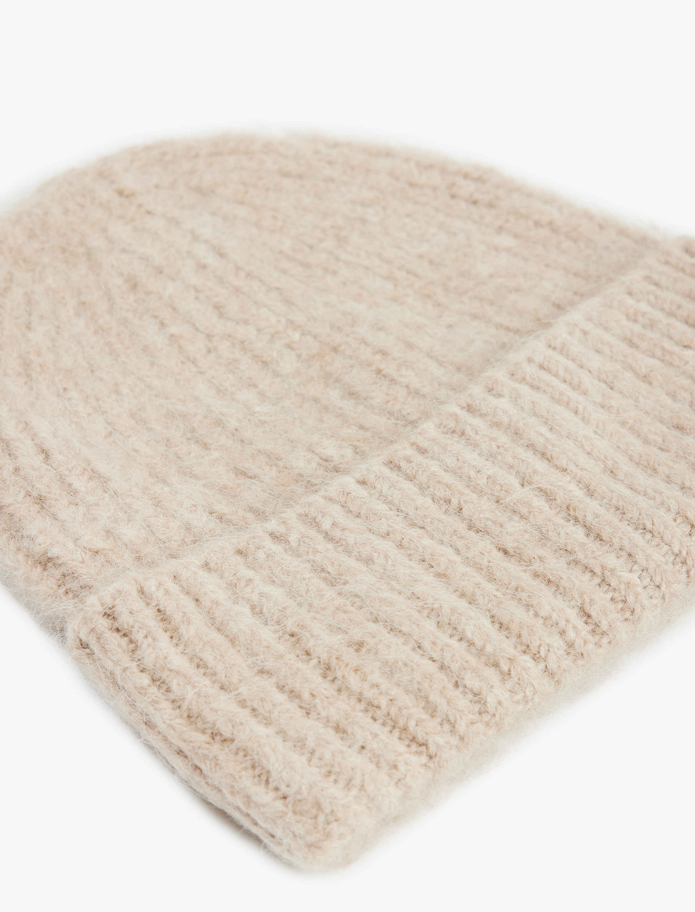  Kadın Yün Karışımlı Katlı Örgü Bere