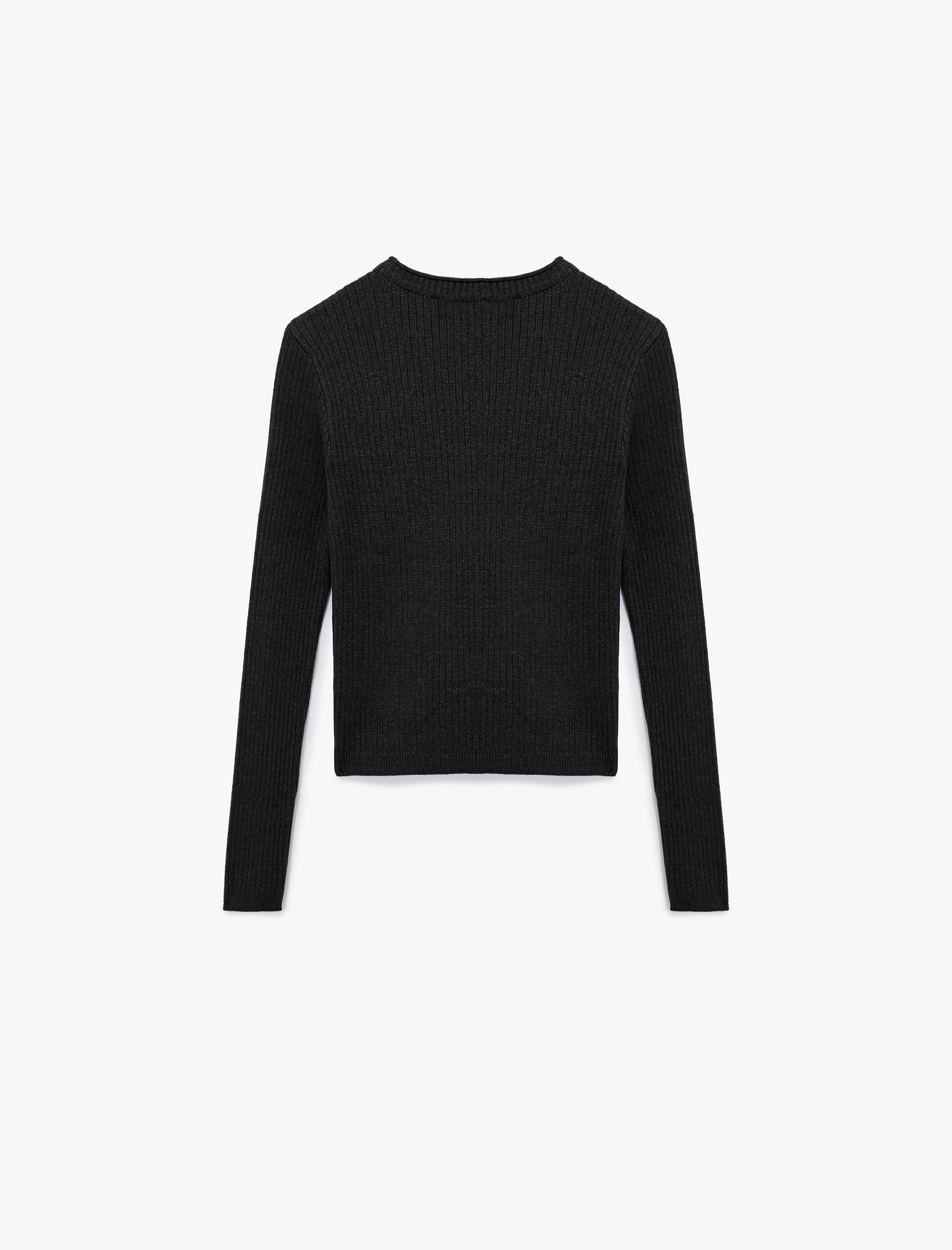   Uzun Kollu Bisiklet Yaka Taşlı Triko Kazak