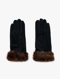 Suni Kürk Detaylı Eldiven