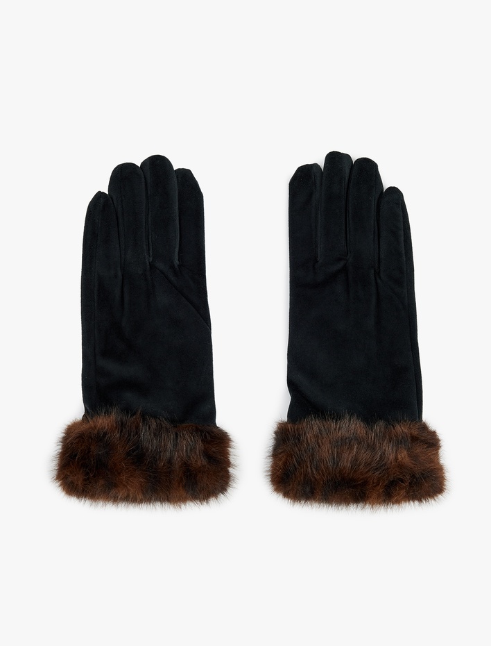 Kadın Suni Kürk Detaylı Eldiven