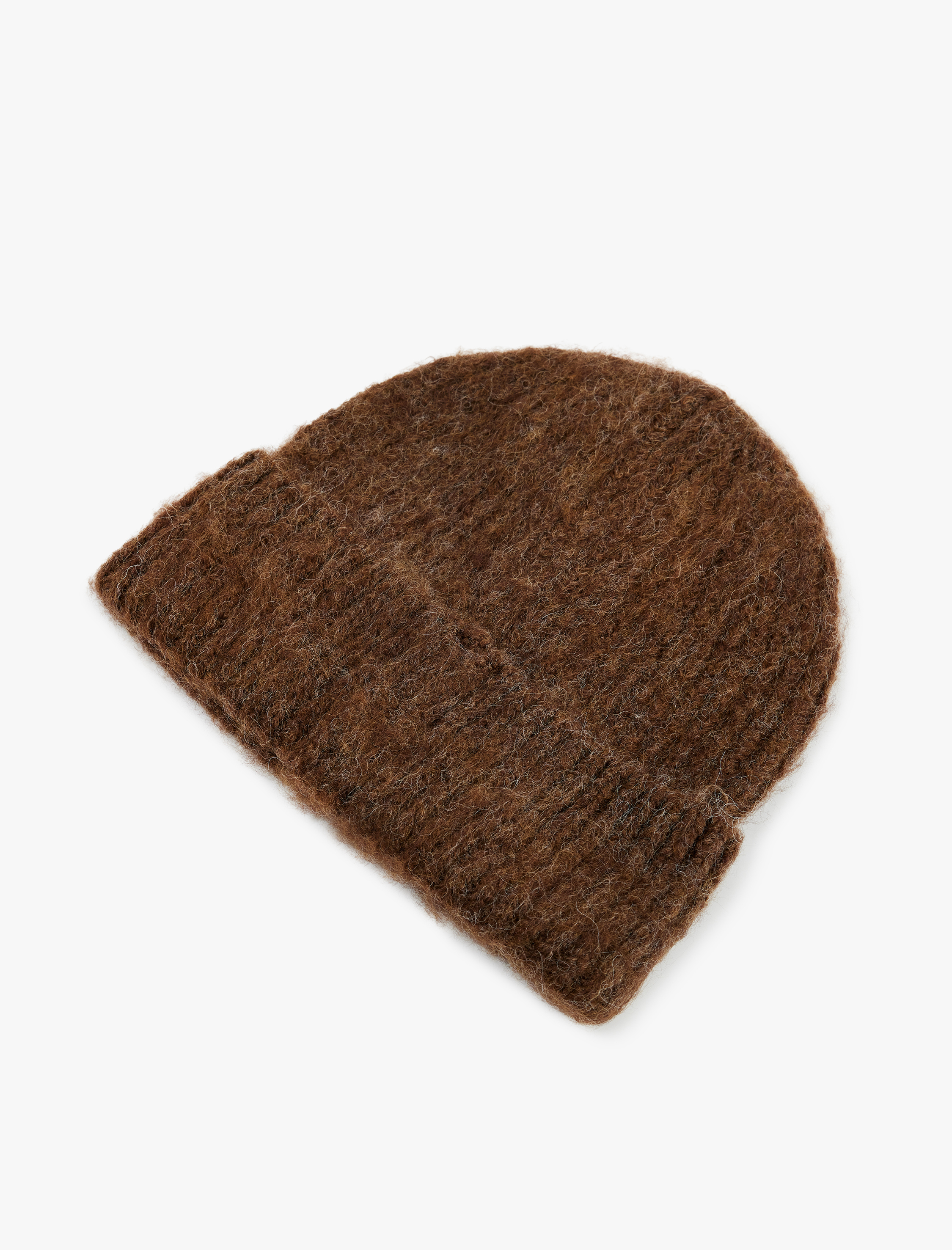  Kadın Yün Karışımlı Katlı Örgü Bere