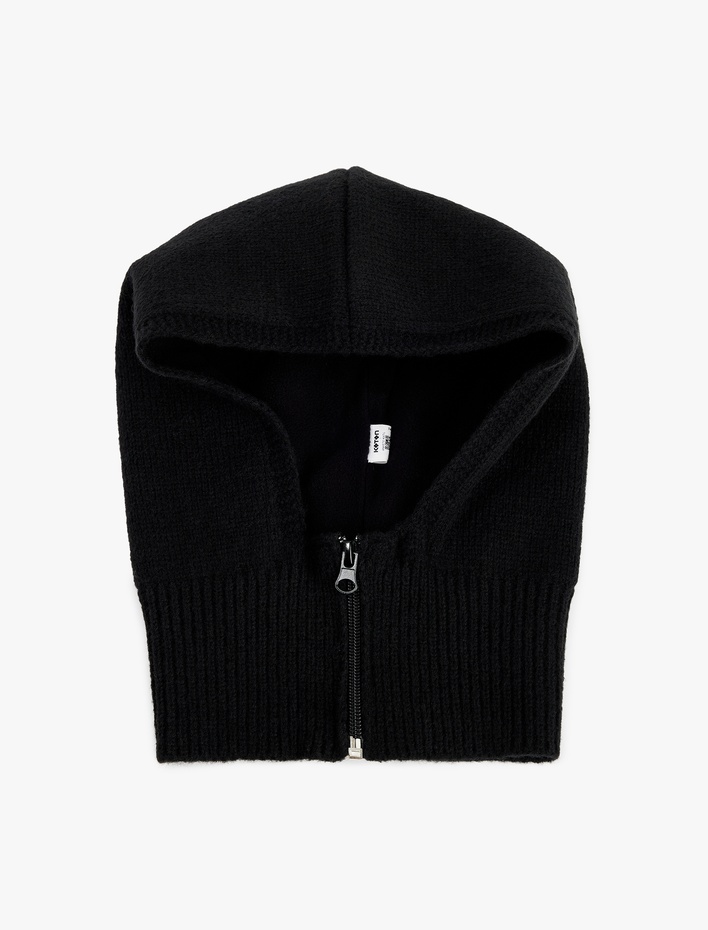 Erkek Çocuk Fermuar Detaylı Kapşonlu Bere