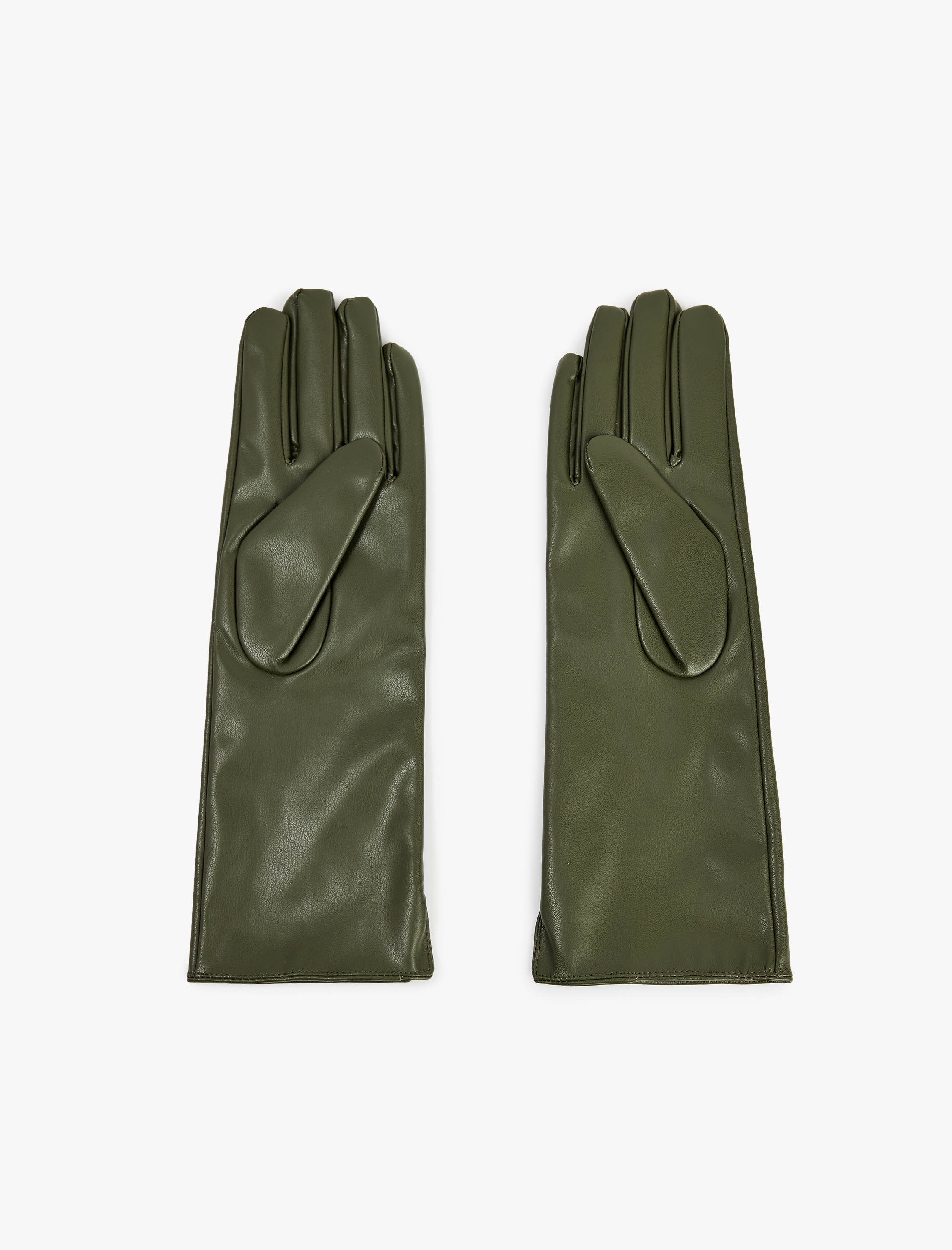  Kadın Deri Görünümlü Uzun Eldiven - Koton X Sima Tarkan