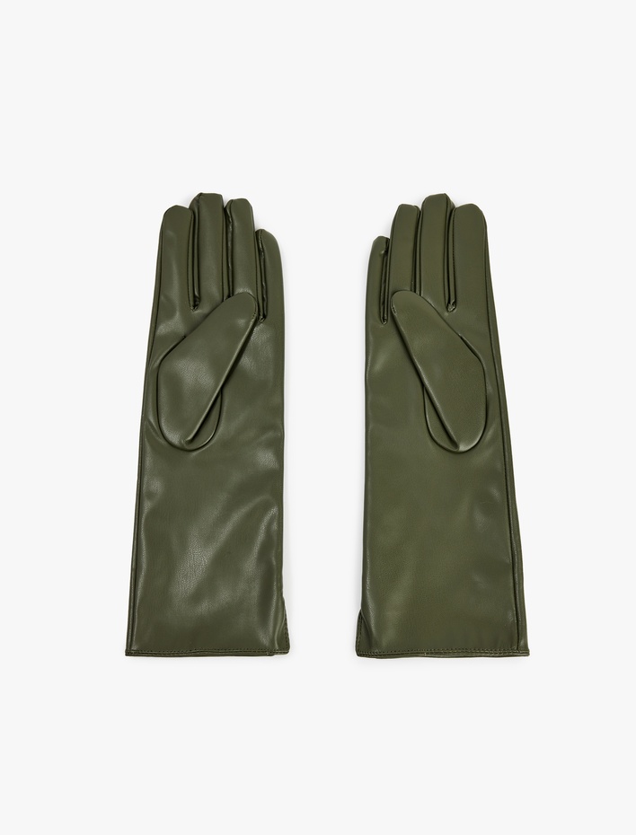 Kadın Deri Görünümlü Uzun Eldiven - Koton X Sima Tarkan