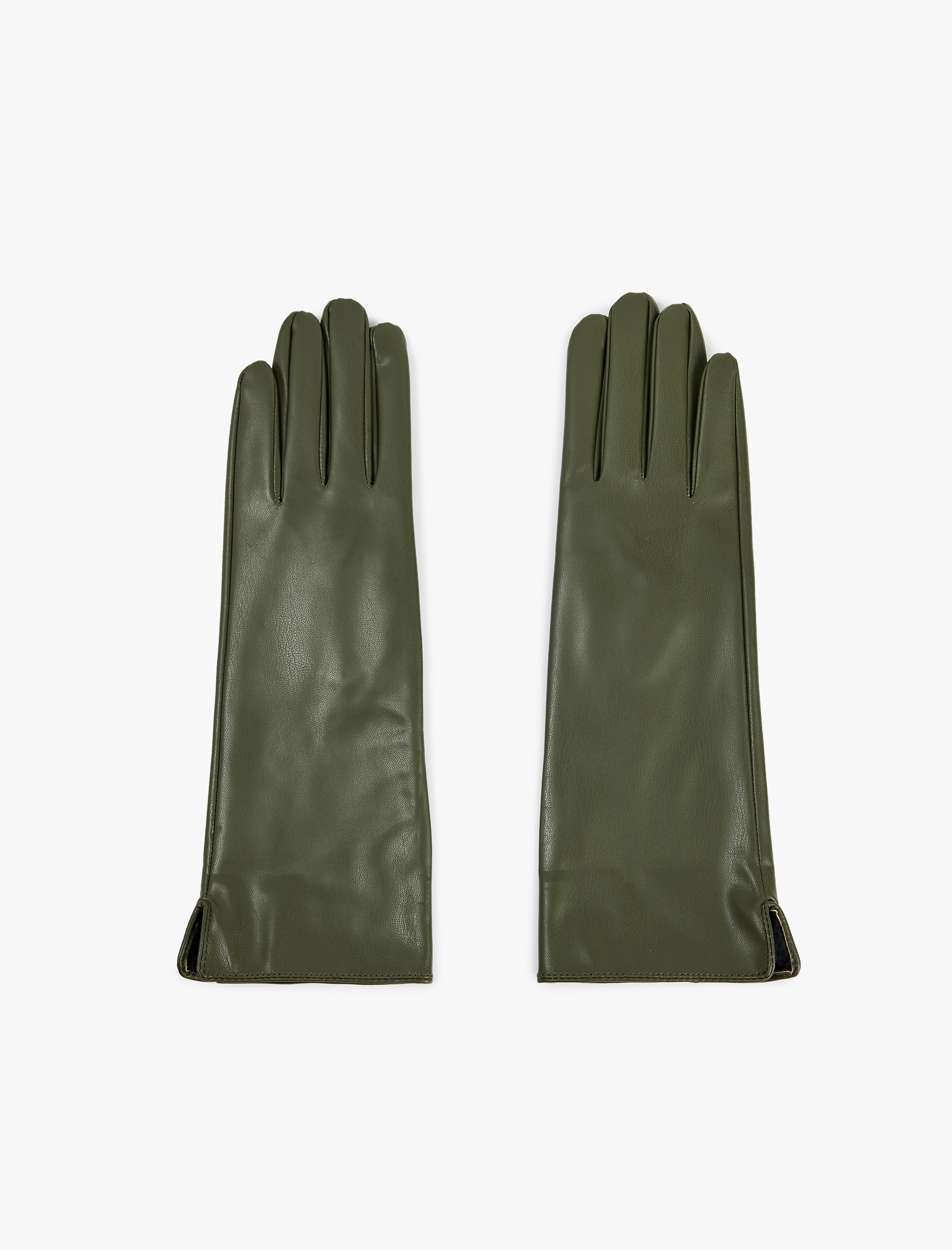  Kadın Deri Görünümlü Uzun Eldiven - Koton X Sima Tarkan