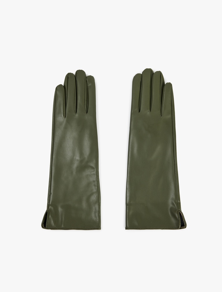 Kadın Deri Görünümlü Uzun Eldiven - Koton X Sima Tarkan