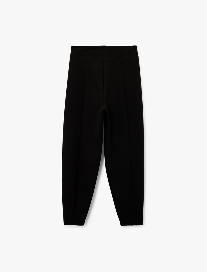  Yüksek Bel Pamuklu Rahat Kalıp Spor Jogger Eşofman Altı