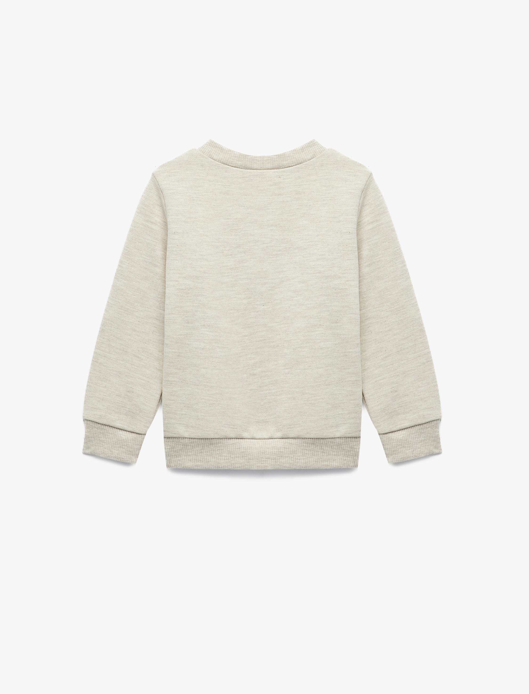  Erkek Bebek Uzun Kollu Bisiklet Yaka Ayıcık Detaylı Sweatshirt