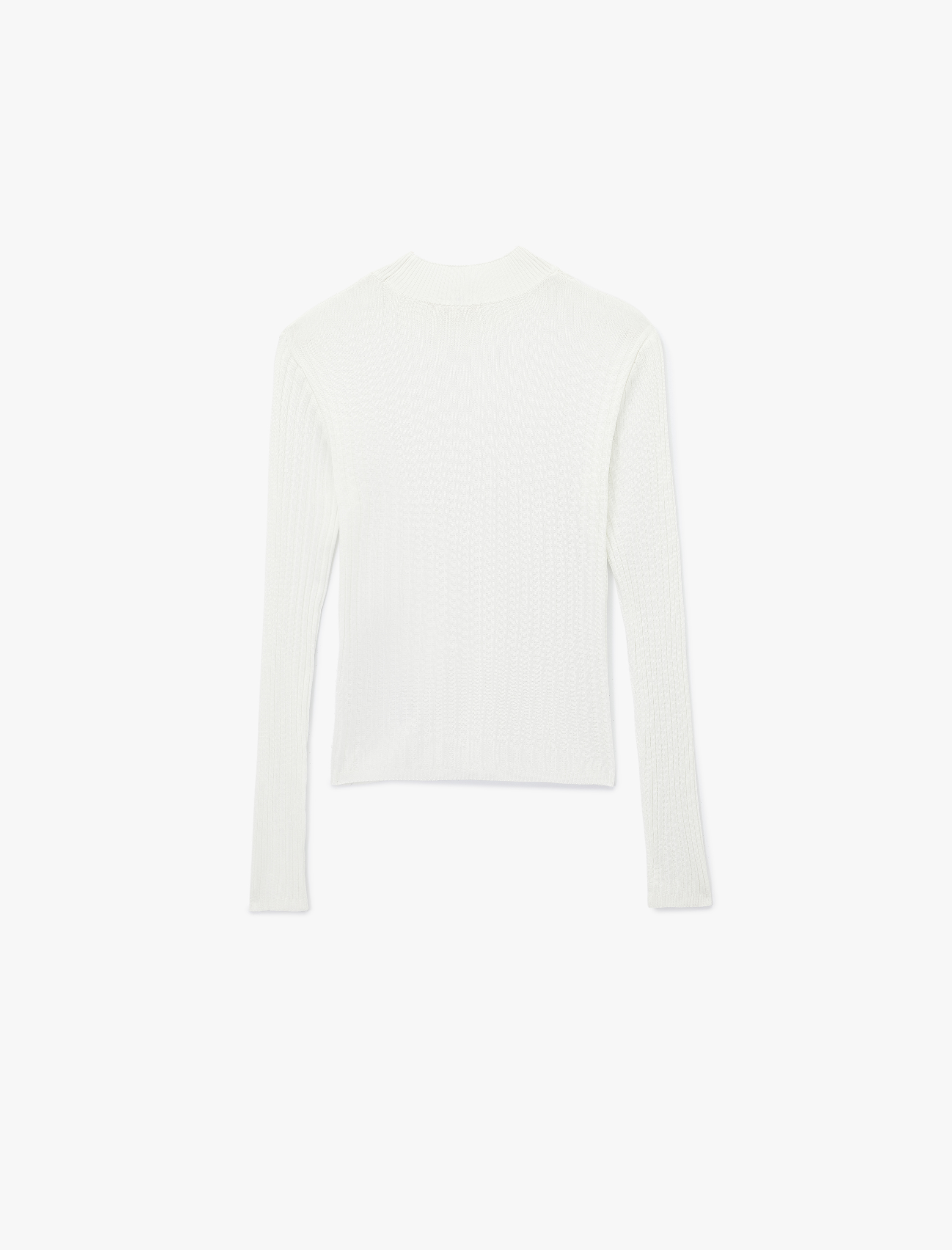   Uzun Kollu Dik Yaka Triko Kazak