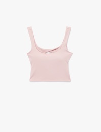 Slim Fit Kolsuz U Yaka Sırtı Pencere Detaylı Sporcu Sütyeni