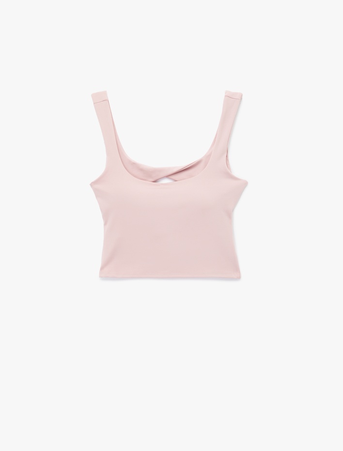  Slim Fit Kolsuz U Yaka Sırtı Pencere Detaylı Sporcu Sütyeni