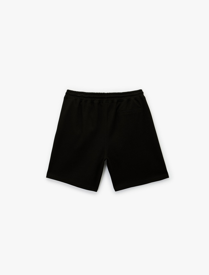  Beli Bağcıklı Cepli Baskılı Spor Şort