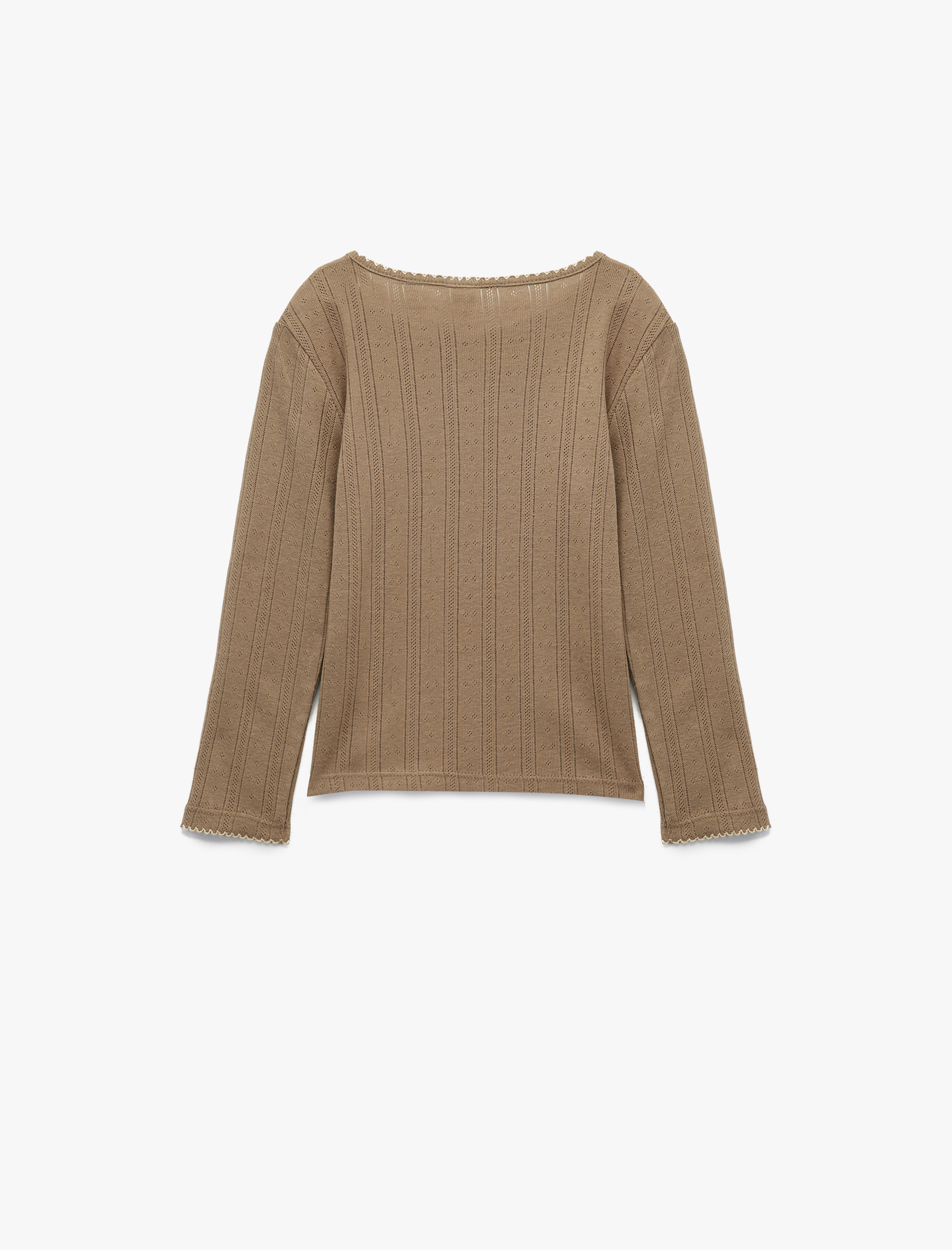  Kız Bebek Pamuklu Uzun Kollu Bisiklet Yaka Nakışlı Tişört