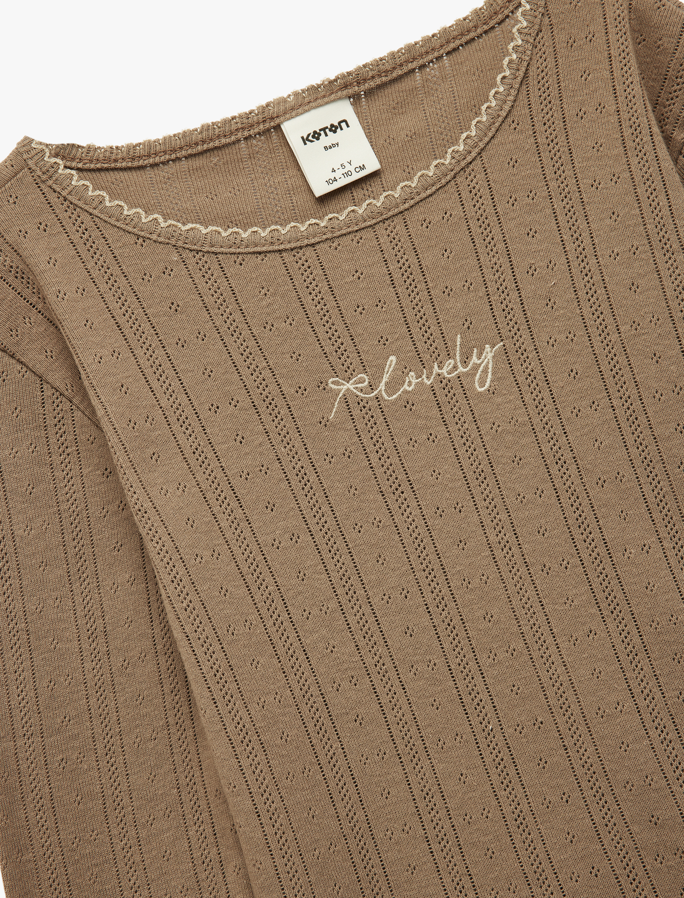  Kız Bebek Pamuklu Uzun Kollu Bisiklet Yaka Nakışlı Tişört