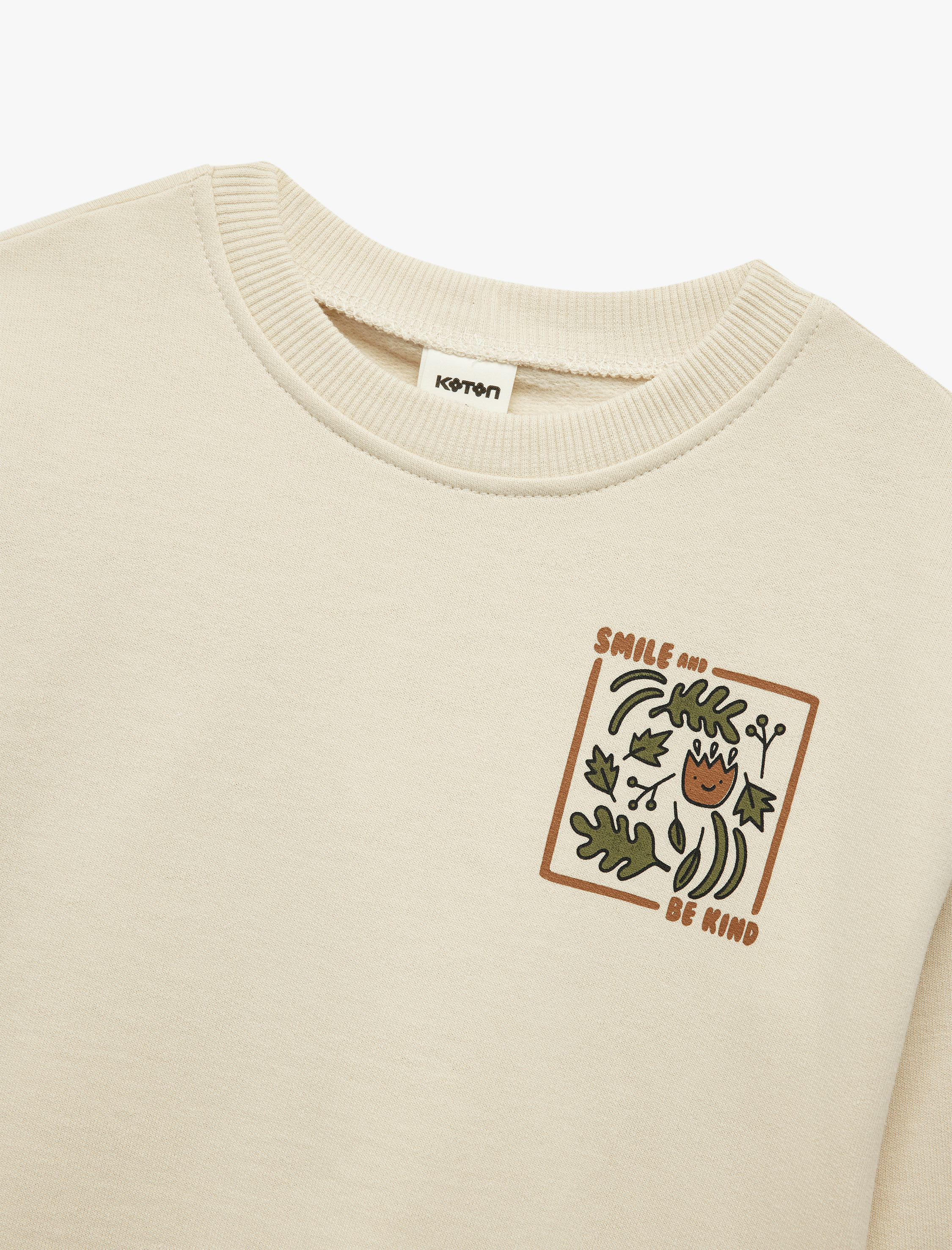  Erkek Bebek Pamuklu Uzun Kollu Bisiklet Yaka Baskılı Sweatshirt