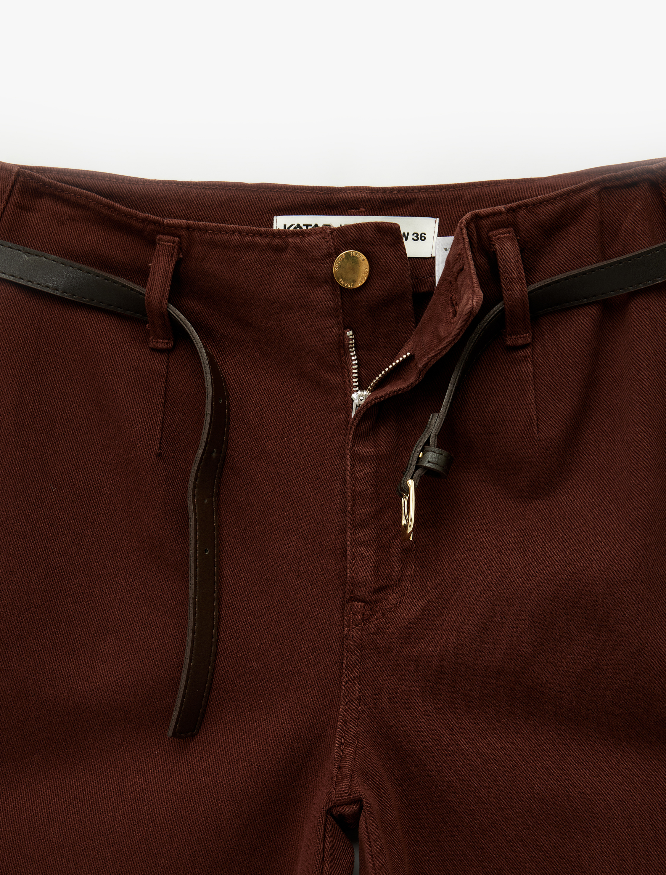   Pamuklu Cep Detaylı Düğmeli Kısa Geniş Paça Pantolon