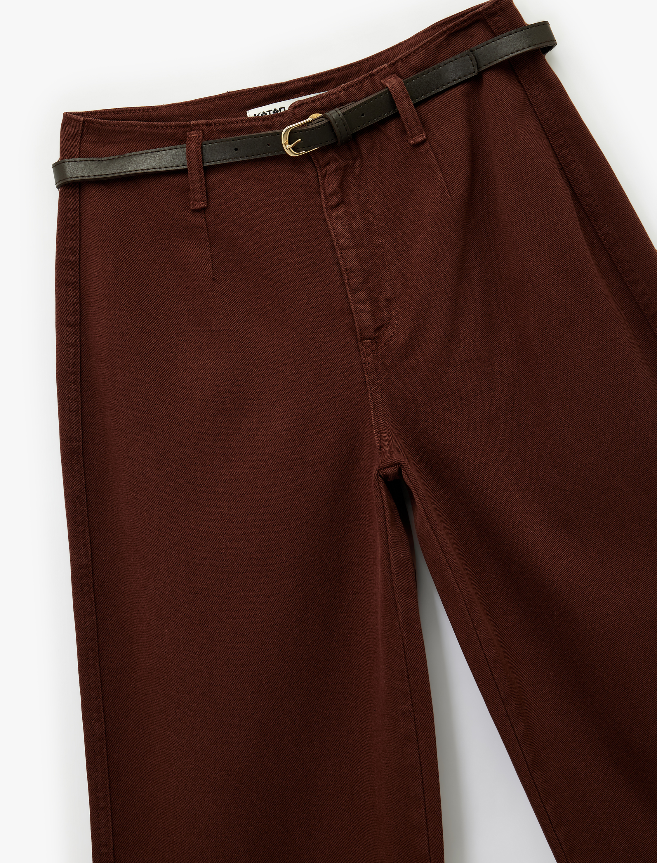   Pamuklu Cep Detaylı Düğmeli Kısa Geniş Paça Pantolon