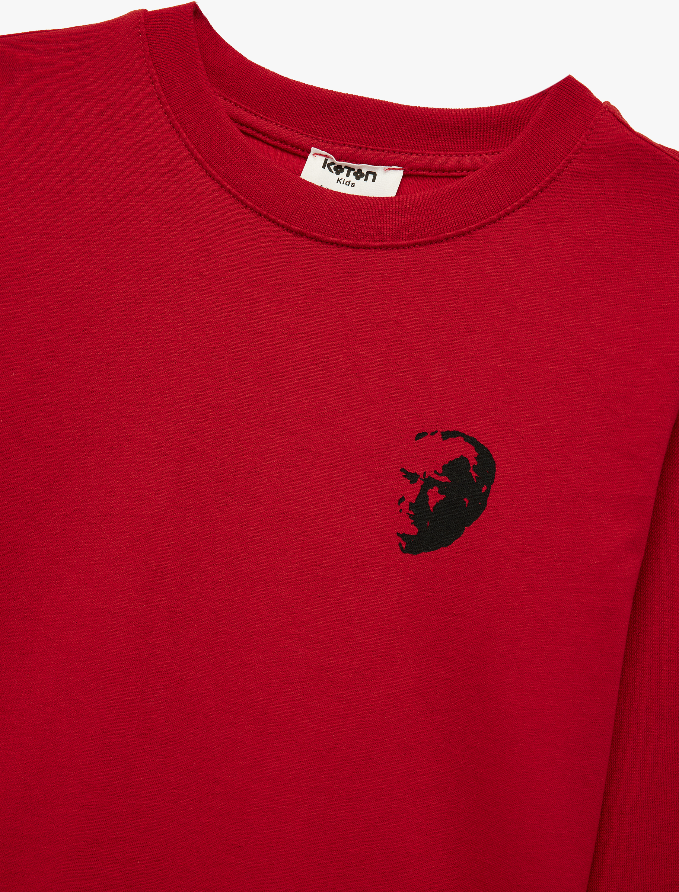  Erkek Çocuk Pamuklu Uzun Kollu Bisiklet Yaka Atatürk Baskılı Tişört