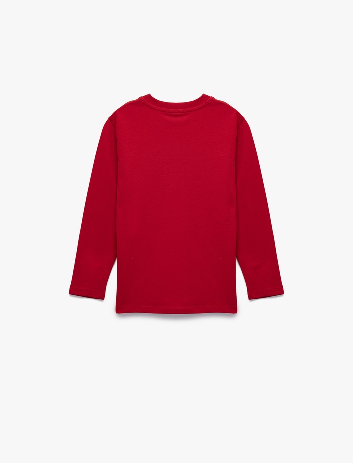 Erkek Çocuk Pamuklu Uzun Kollu Bisiklet Yaka Atatürk Baskılı Tişört