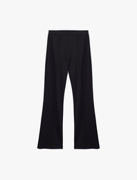 Slim Fit Nervür Detaylı Geniş İspanyol Paça Pantolon