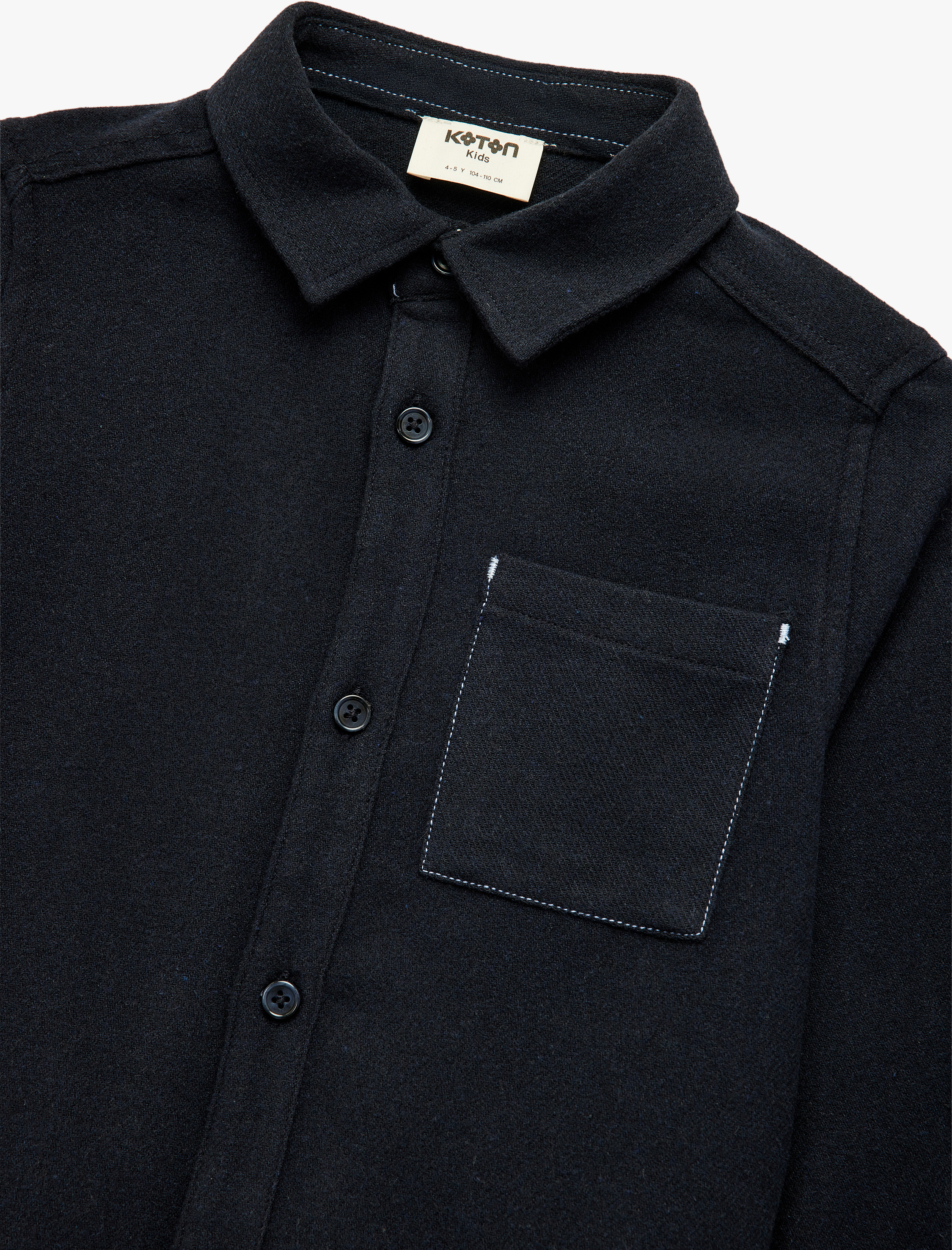  Erkek Çocuk Uzun Kollu Cep Detaylı Basic Gömlek