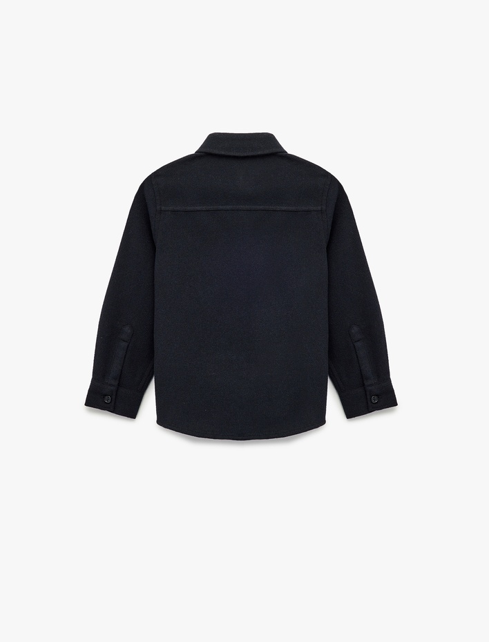 Erkek Çocuk Uzun Kollu Cep Detaylı Basic Gömlek
