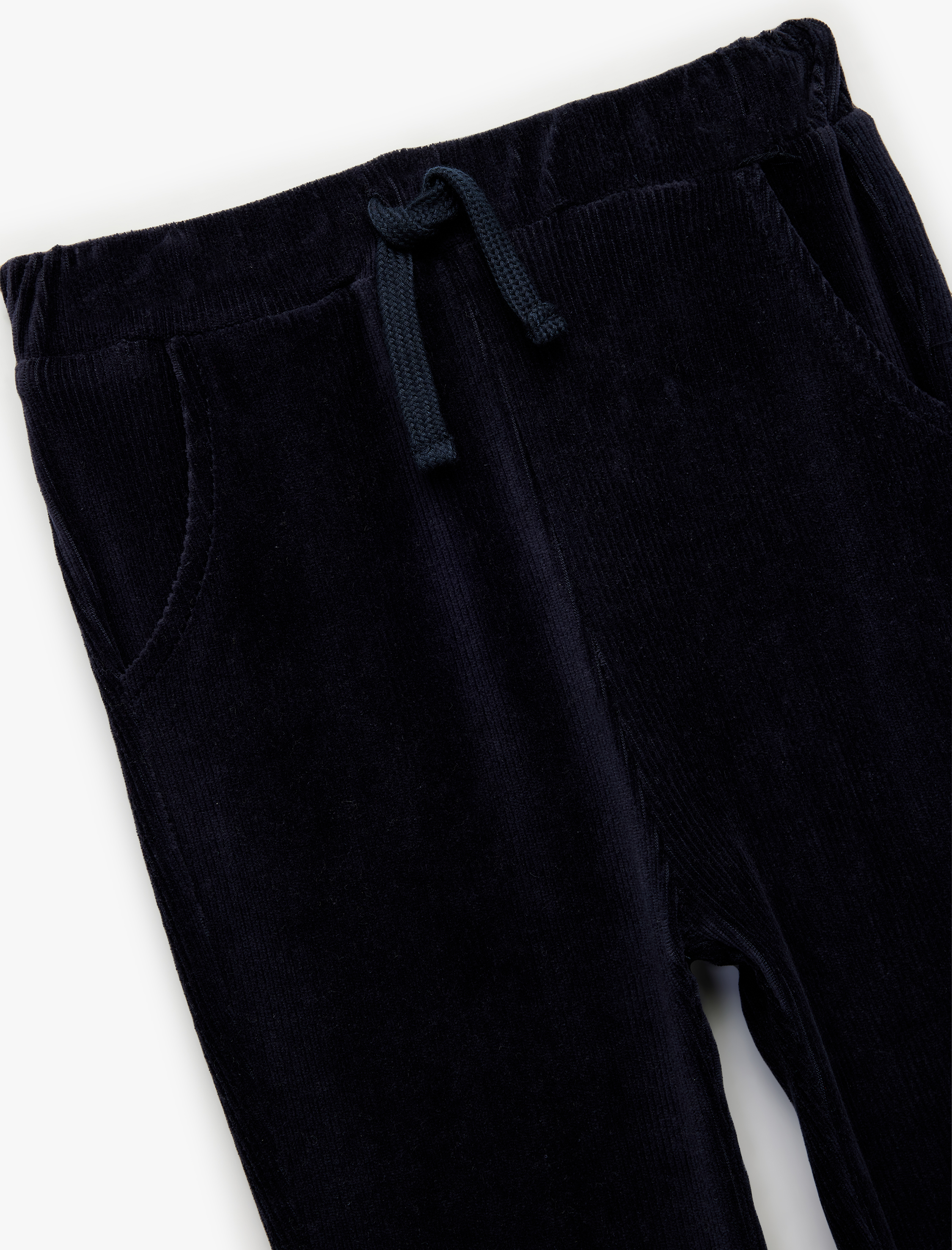  Erkek Bebek Beli Bağlamalı Cep Detaylı Basic Kadife Pantolon