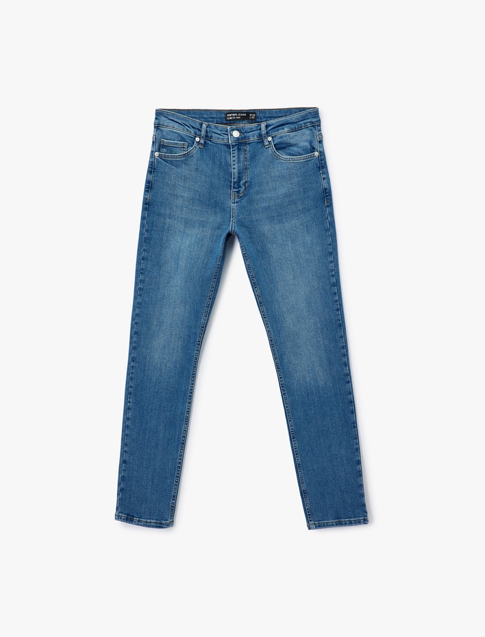  Pamuklu Normal Bel Slim Fit Jean Pantolon - Brad Jean