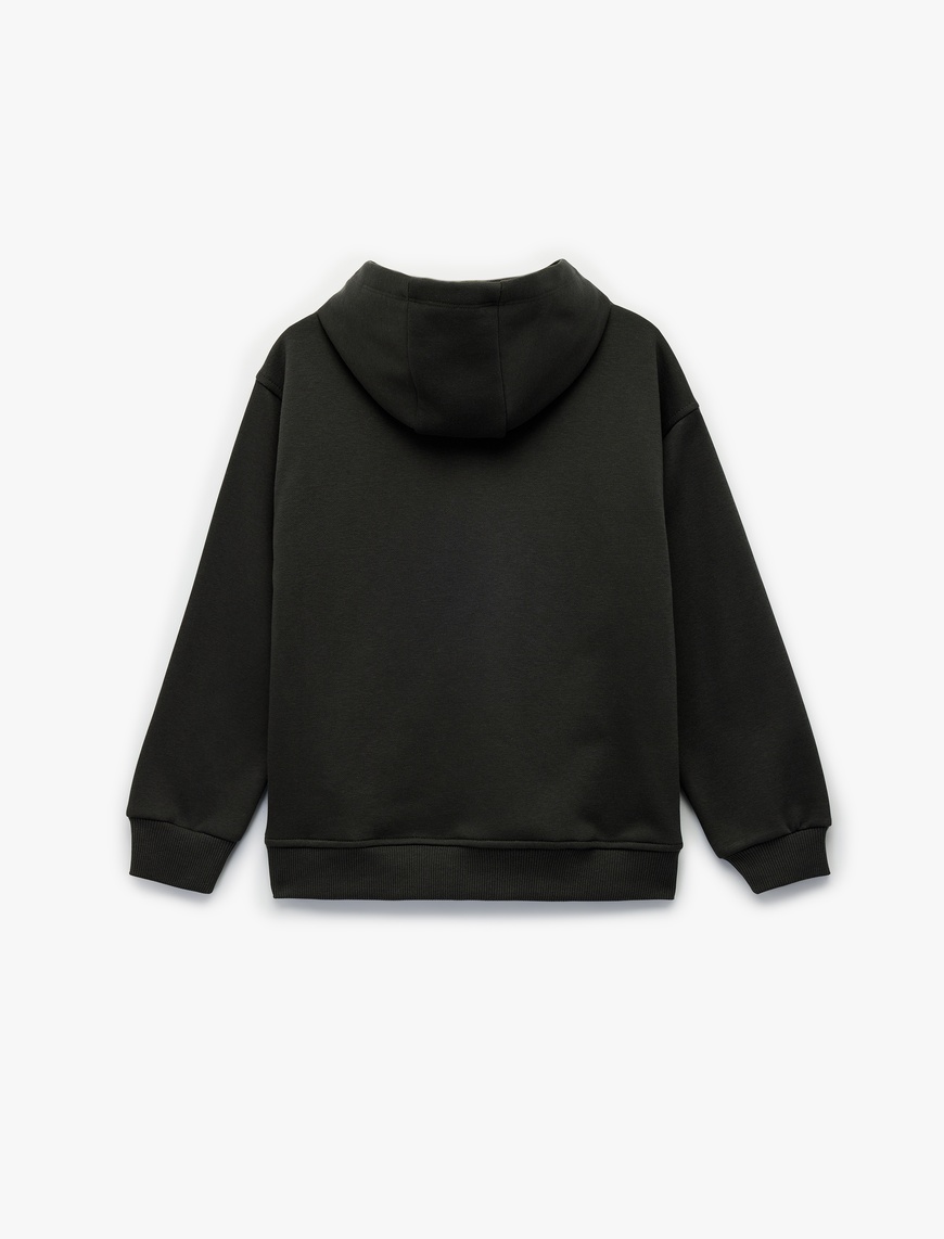 Erkek Çocuk Uzun Kollu Baskılı Oversize Kapşonlu Sweatshirt