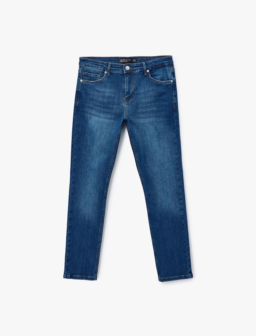   Pamuklu Normal Bel Slim Fit Jean Pantolon - Brad Jean