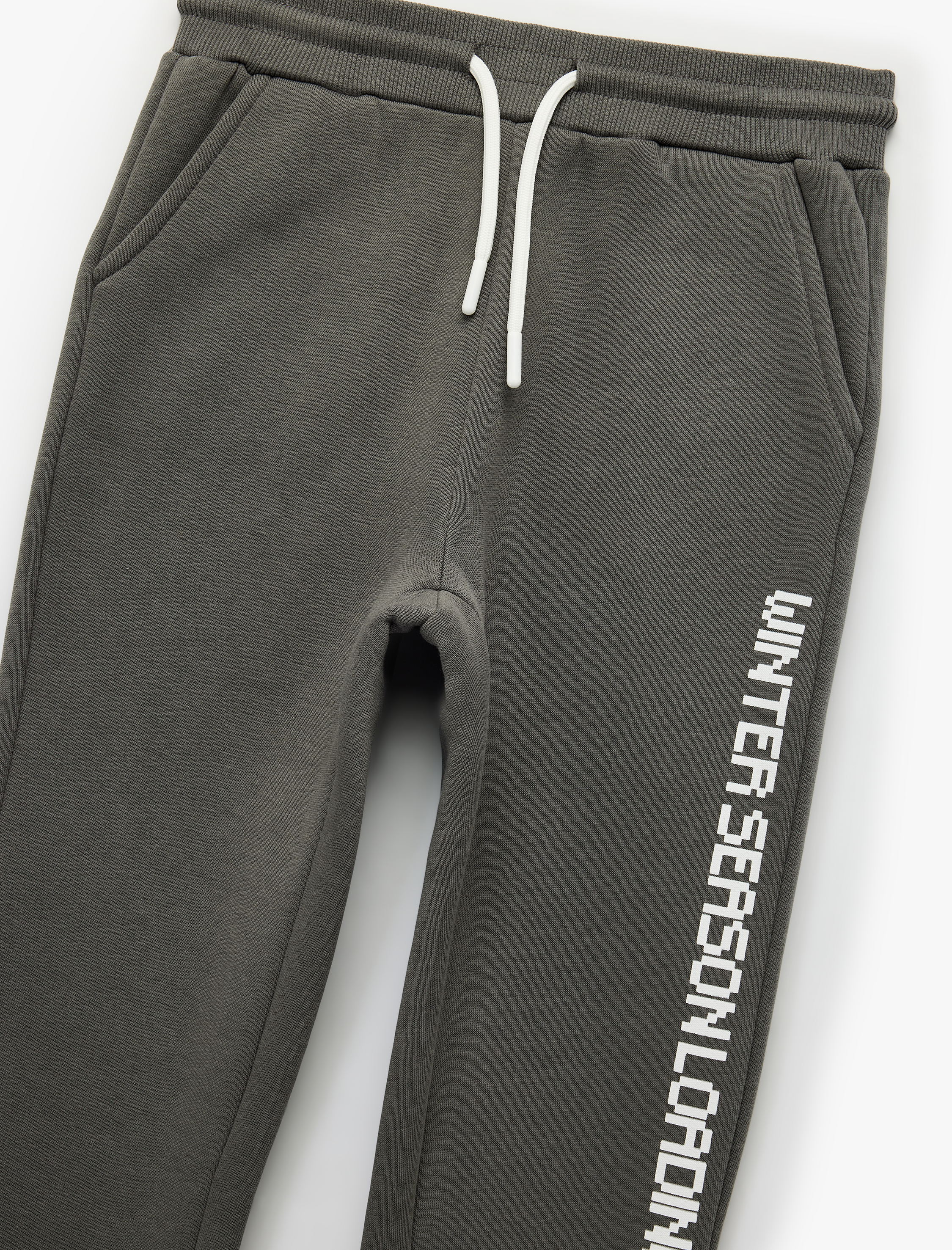  Erkek Çocuk Beli Bağcıklı Baskılı Jogger Eşofman Altı