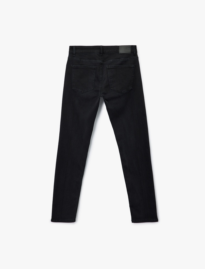  Düğmeli Normal Bel Slim Fit Jean Pantolon - Brad Jean