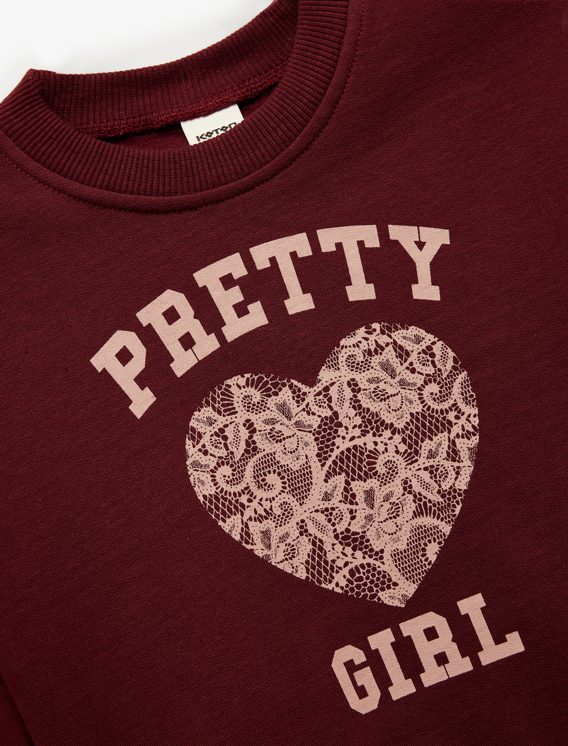  Kız Bebek Pamuklu Uzun Kollu Bisiklet Yaka Baskılı Sweatshirt