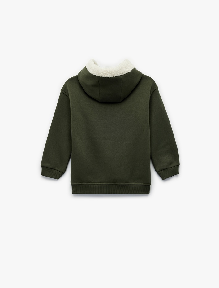 Erkek Bebek Uzun Kollu Baskılı Kapşonlu Oversize Sweatshirt